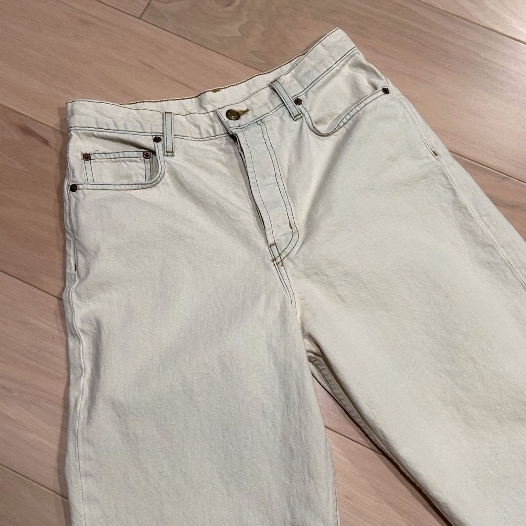 B Sides B SIDES High Rise Tapered Denim Cream Jeans Women’s 27x31 Jean 100% Cotton Vintage-N/A? Size 27" / US 4 / IT 40 - 2 Thumbnail