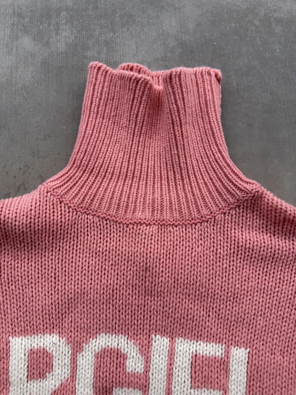 Maison Margiela Maison Margiela MM6 Kids Logo Knit Crewneck – Pink – 14Y Size US XXS / EU 40 - 4 Thumbnail