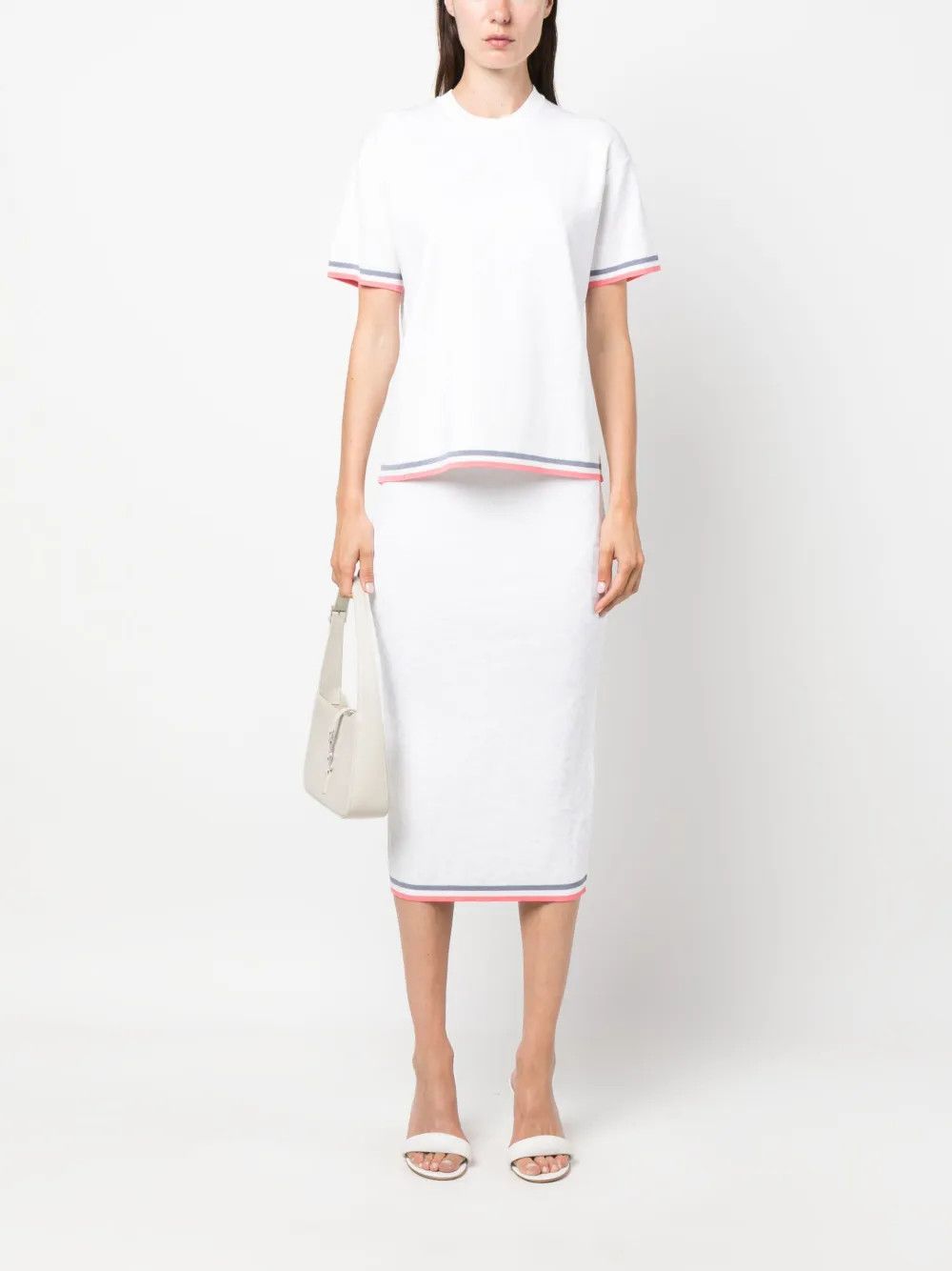 Fendi o1y0925 Midi Skirt in White Size 26" / US 2 / IT 38 - 5 Thumbnail