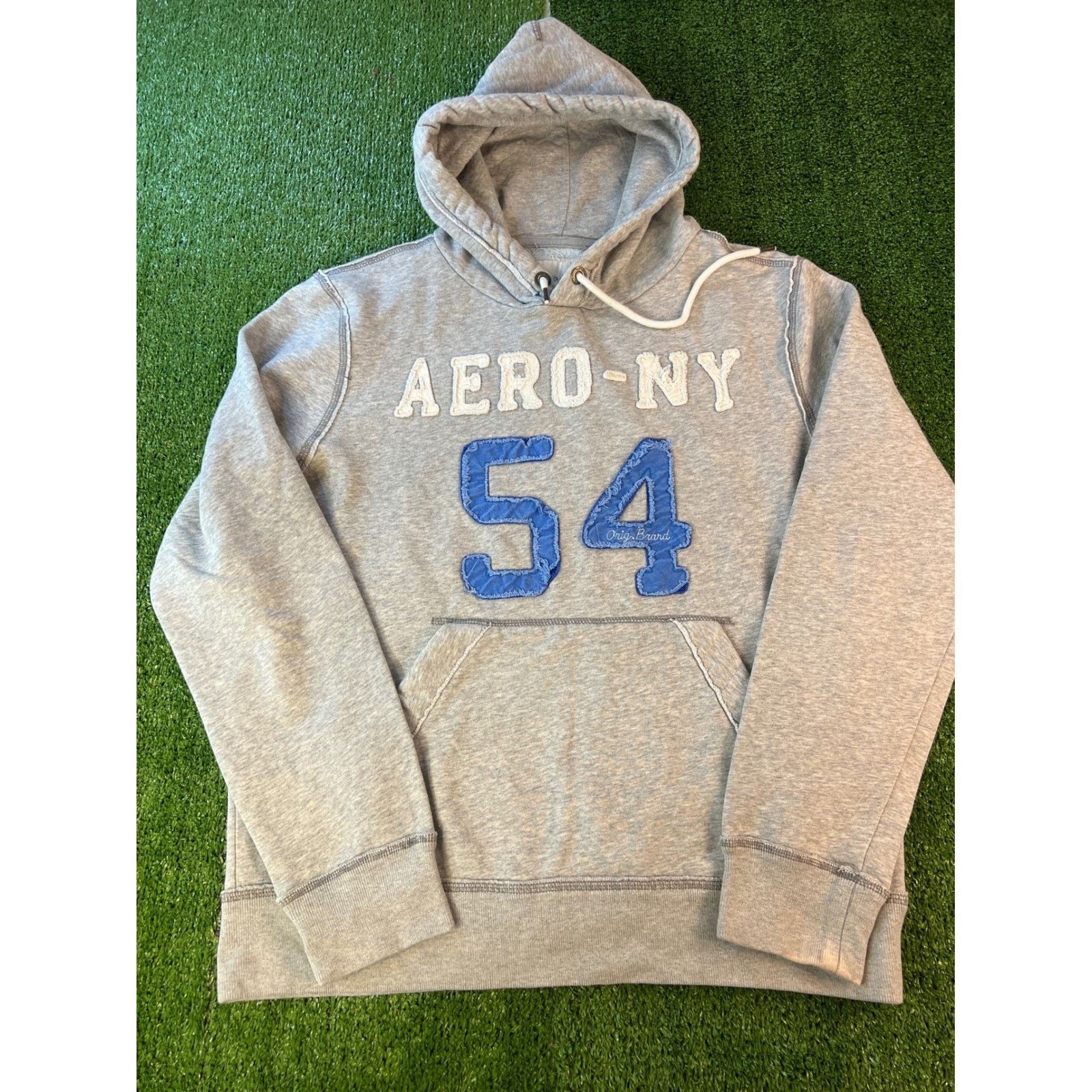 Aeropostale Aeropostale Mens Gray AERO-NY 54 Graphic Pullover Hoodie LG Size US L / EU 52-54 / 3 - 1 Thumbnail