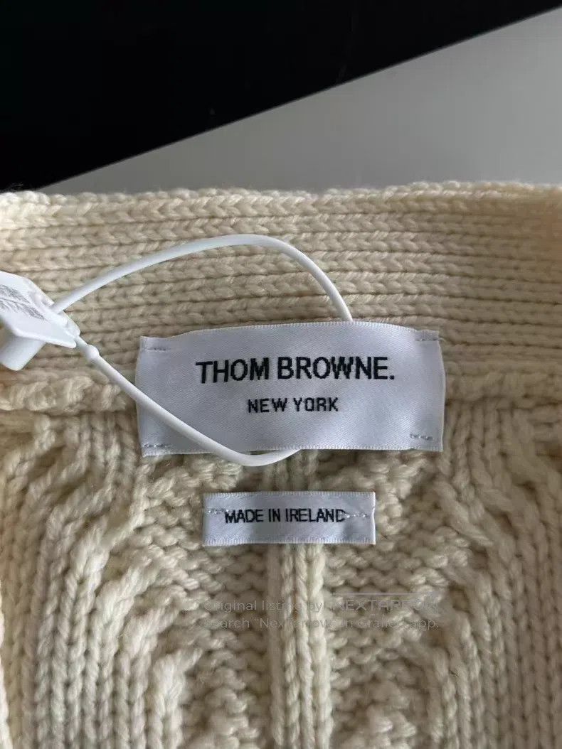 Thom Browne Thom Browne Beige Wool Cardigan Size US XS / EU 42 / 0 - 3 Thumbnail