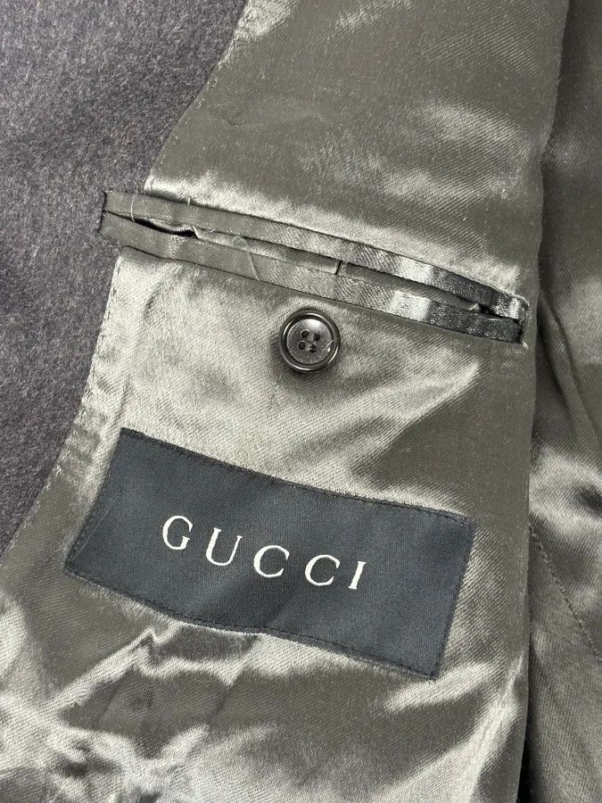 Gucci 2000s Gucci Grey Wool Classy Long Coat Size US L / EU 52-54 / 3 - 11 Thumbnail