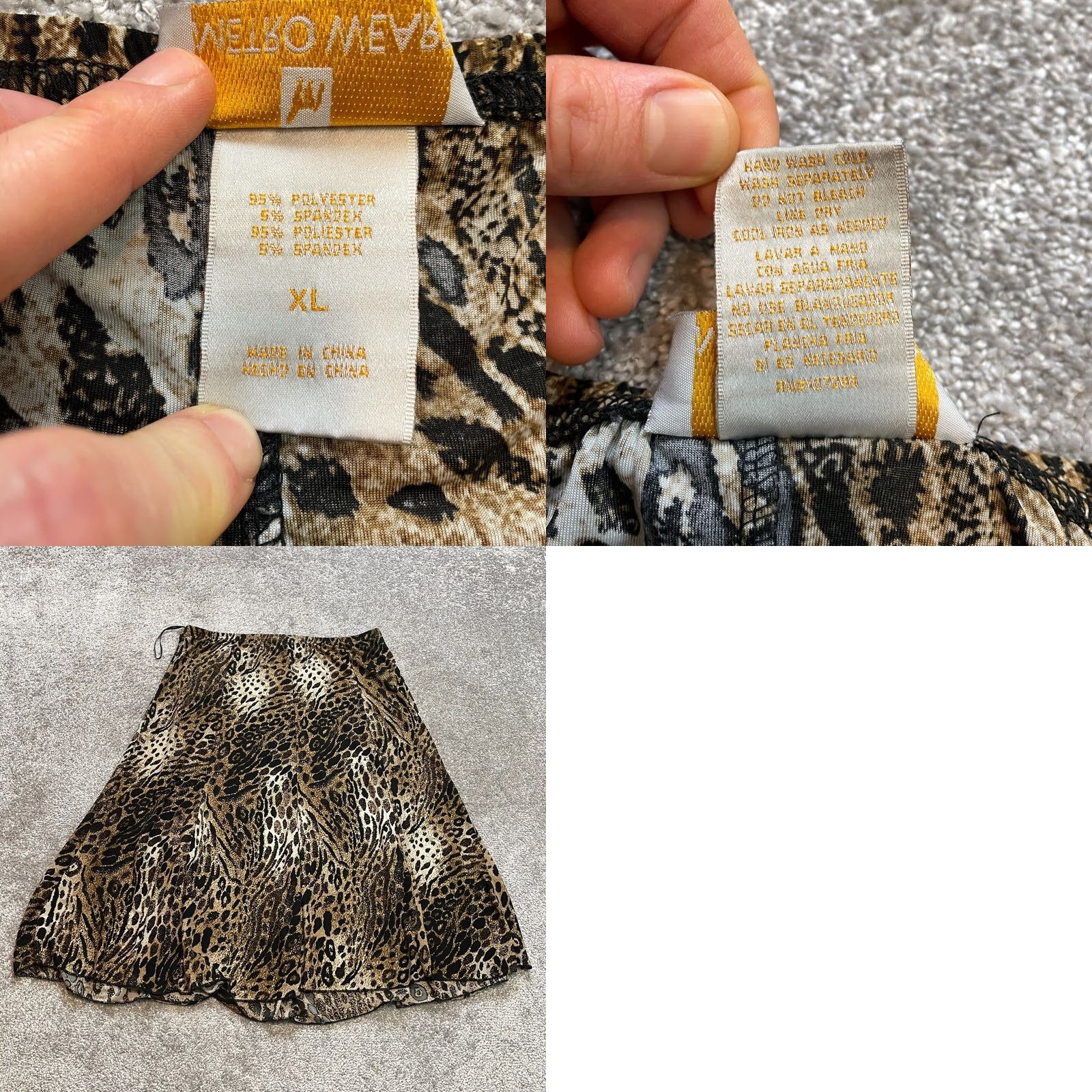 Etro Metro wear Skirt Womens XL Women Line Leopard Print Polyester Spandex Stretch Midi Size 40" / US 18 - 8 Thumbnail
