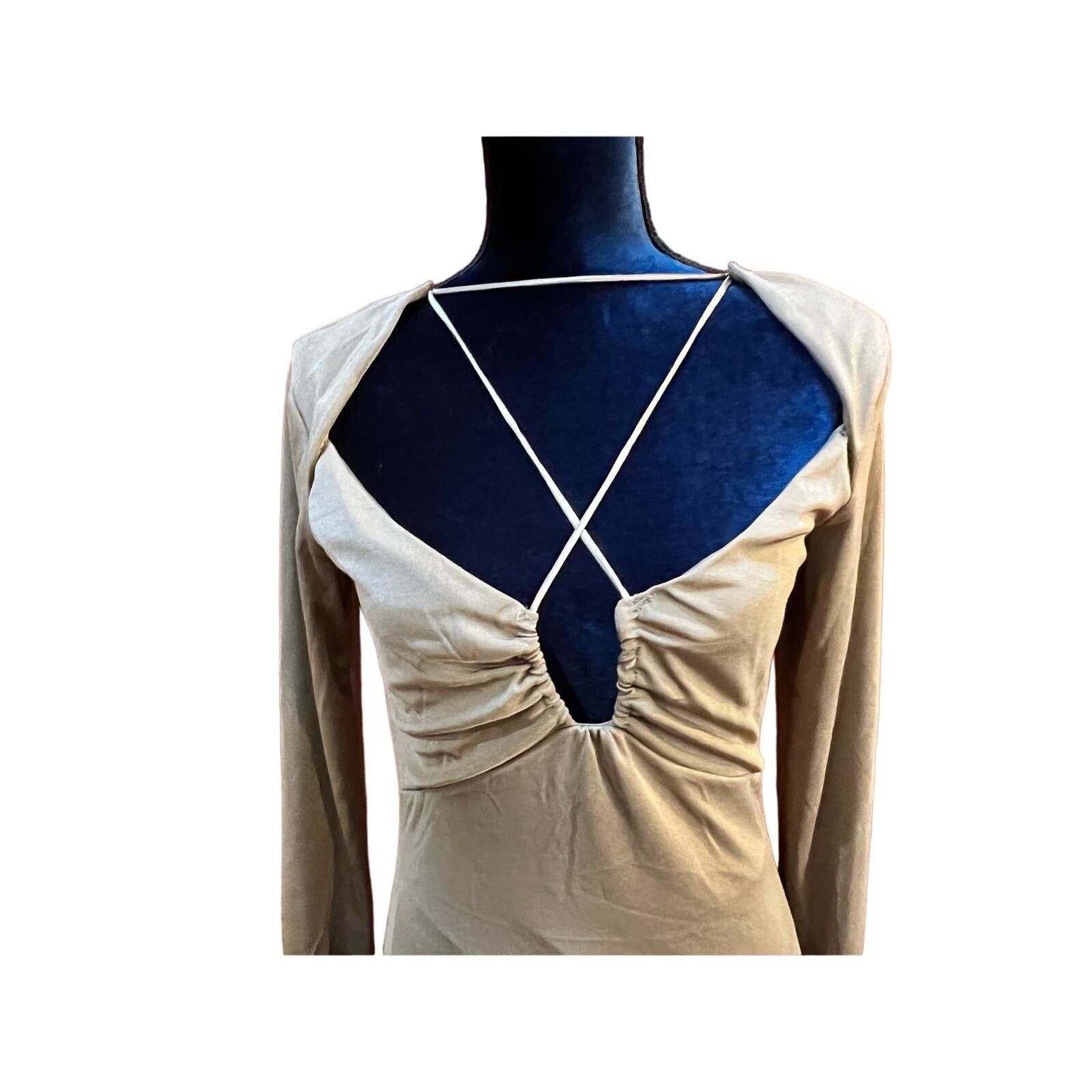 Jason Wu Jason Wu V-Neck Midi Length Dress Medium NWT Beige Size M / US 6-8 / IT 42-44 - 4 Thumbnail