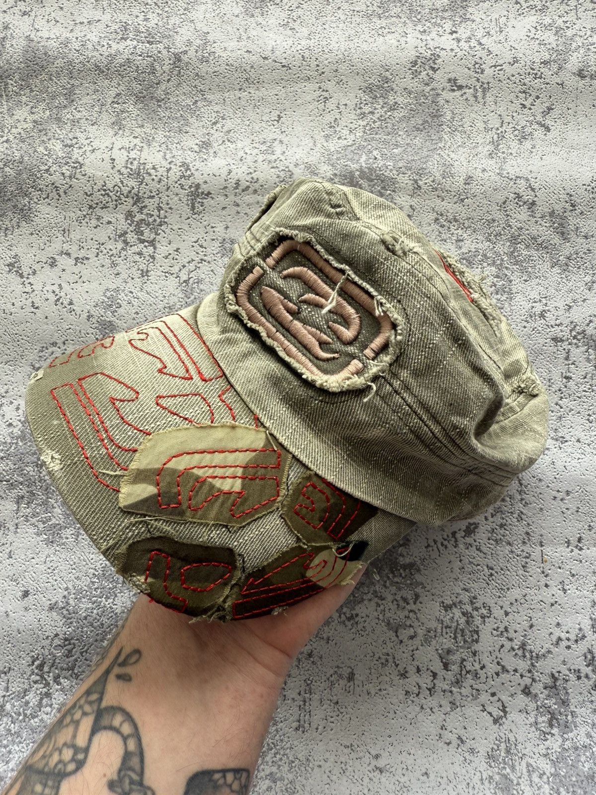 Billabong Vintage Billabong Surf Y2K Patchwork Military Cap Hat Size ONE SIZE - 9 Thumbnail