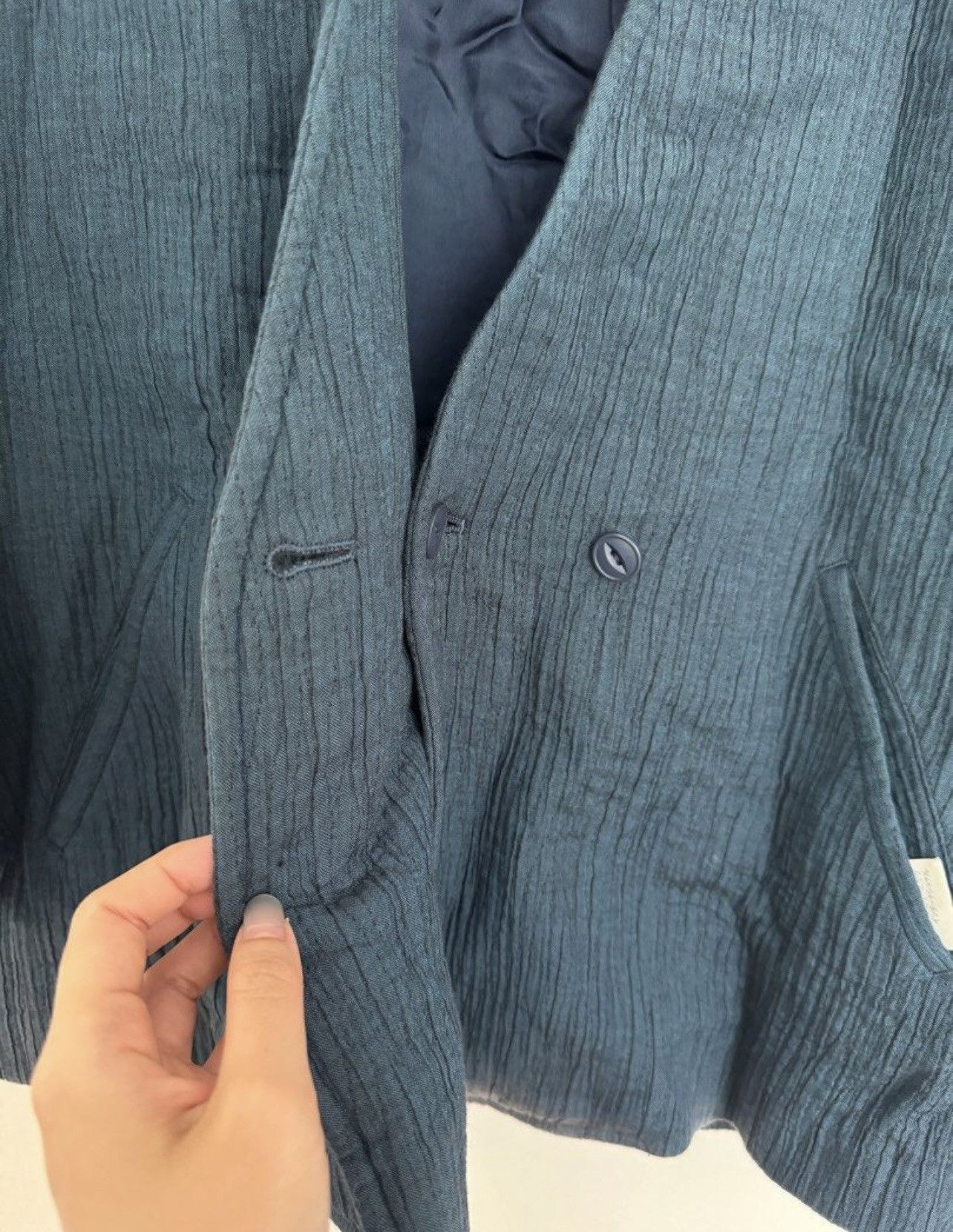 Issey Miyake × Pleats Please Issey Miyake 🔥Vintage 1970’s Issey Miyake pleated Blazer Size 40L - 5 Thumbnail
