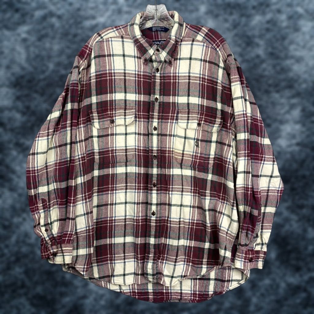 Nautica Nautica XL Multicolor Plaid Flannel Shirt Button-Down Long Sleeve Men’s Regular Size XL Size US XL / EU 56 / 4 - 1 Thumbnail