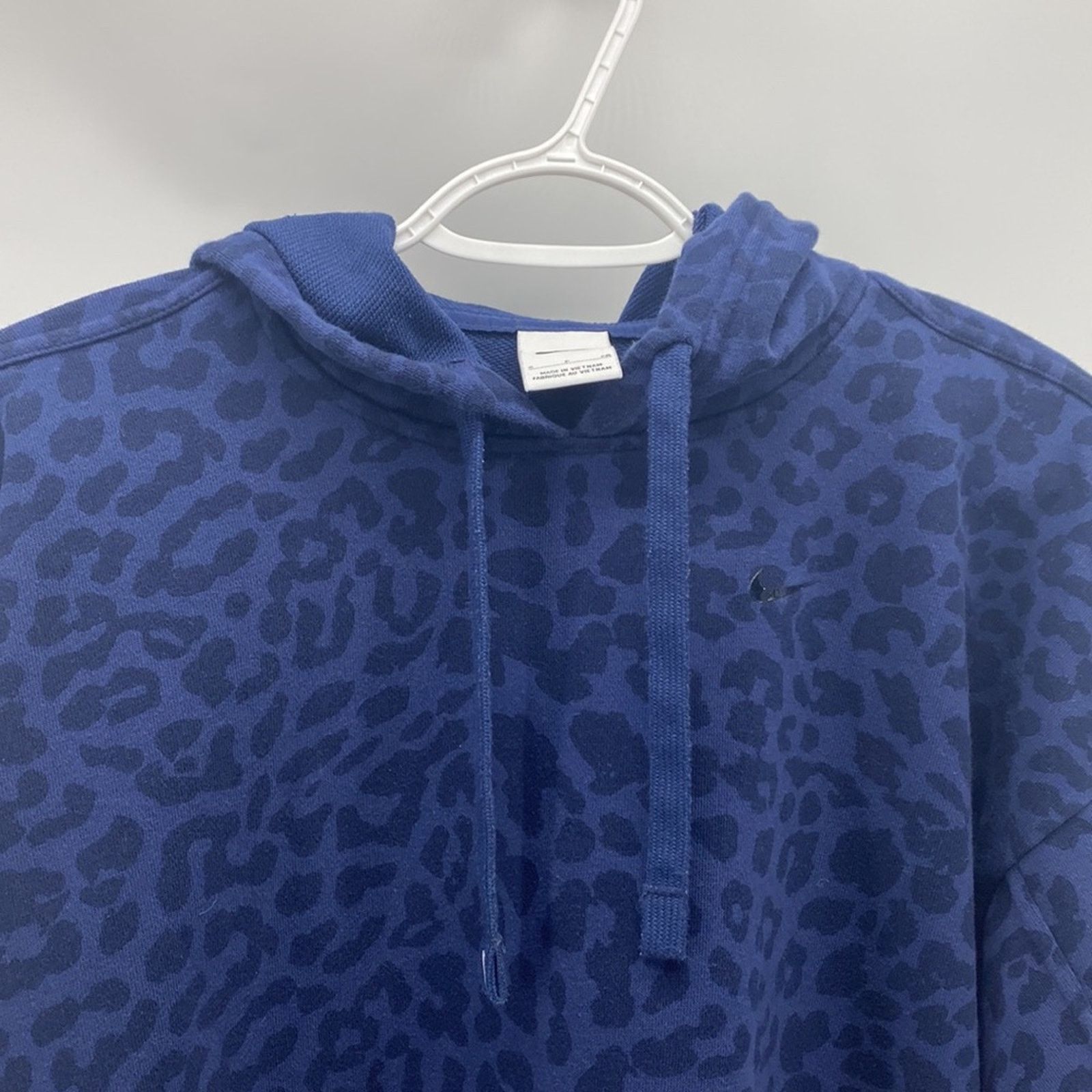 Nike NIKE blue animal print cropped oversized sweatshirt hoodie Size S / US 4 / IT 40 - 3 Thumbnail