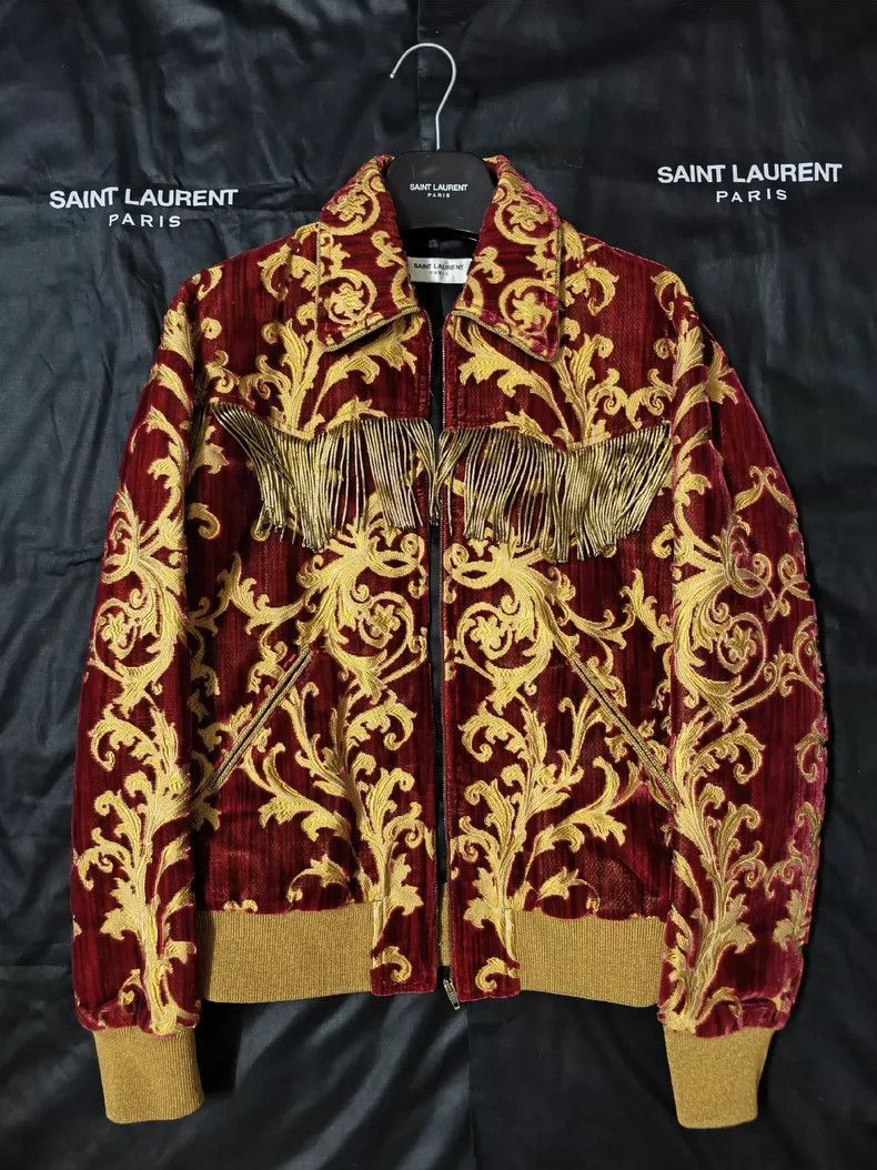 Saint Laurent Paris Saint Laurent Paris Saint Laurent Red Velvet Court Jacket- Size US L / EU 52-54 / 3 - 1 Thumbnail