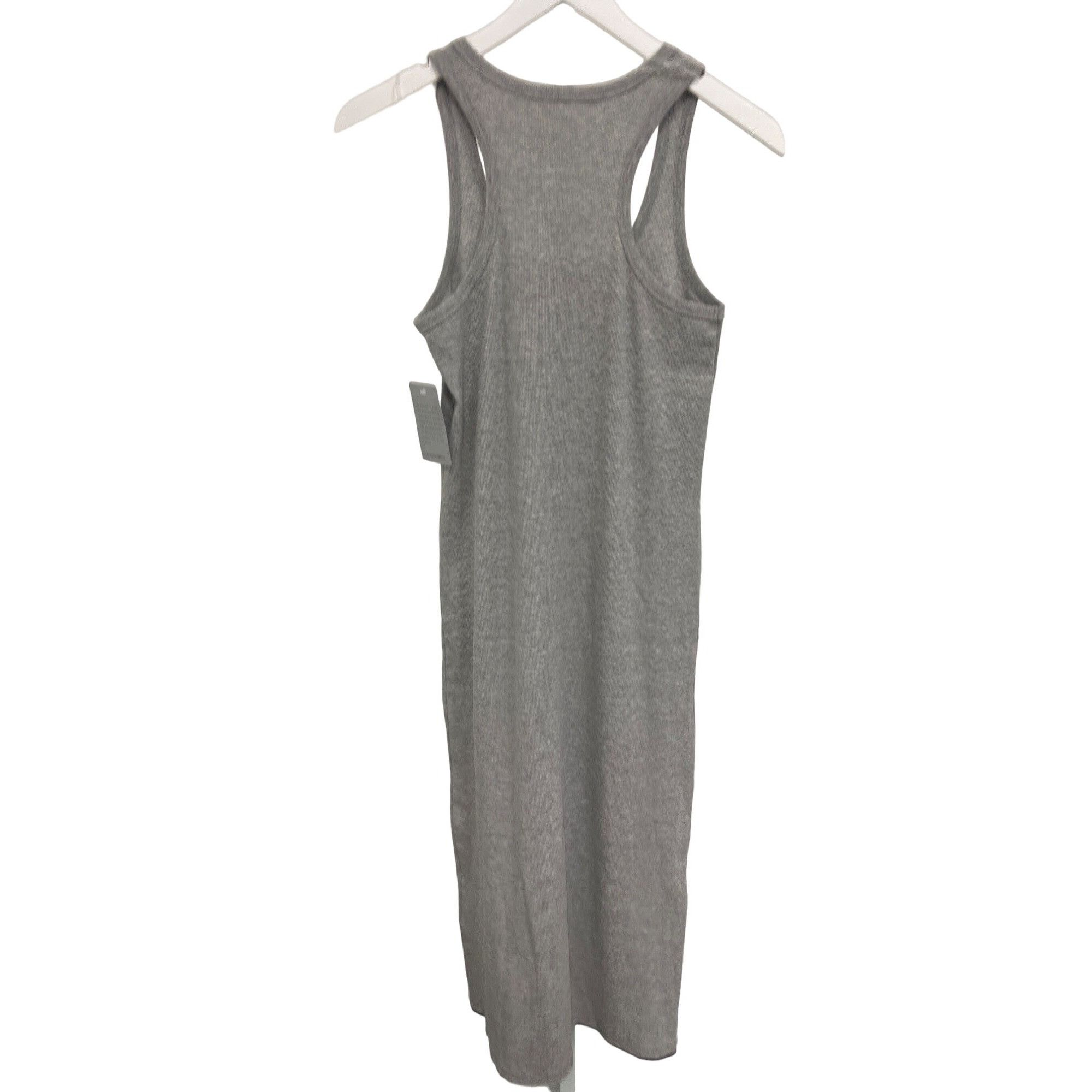 Other Stitchdrop Heather Grey Racerback Ribbed Midi Dress Size S / US 4 / IT 40 - 3 Thumbnail