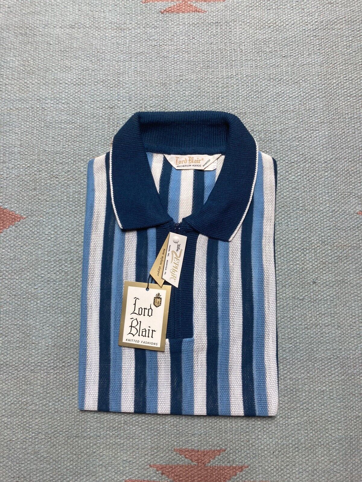 Vintage Vtg 60s 70s polo shirt 1/4 zip acrylic knit youth boys 16 Size S / US 4 / IT 40 - 1 Thumbnail
