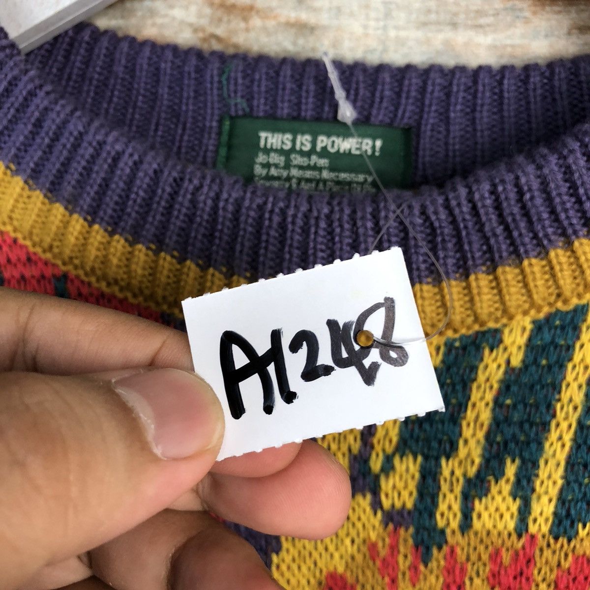 Japanese Brand This Is Power Purple art vintage sweatshirt Knitwear #A1248 Size US M / EU 48-50 / 2 - 11 Thumbnail