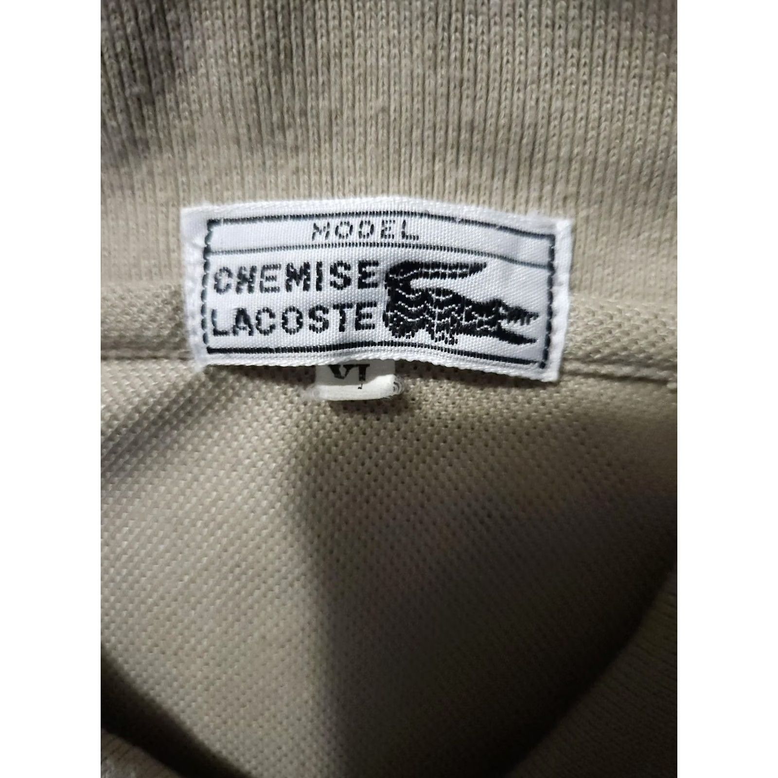 Lacoste Lacoste Polo Shirt Mens XL Classic Croc BeIGe Cotton Casual Golf Tennis Short Sleeve Size US XL / EU 56 / 4 - 3 Thumbnail