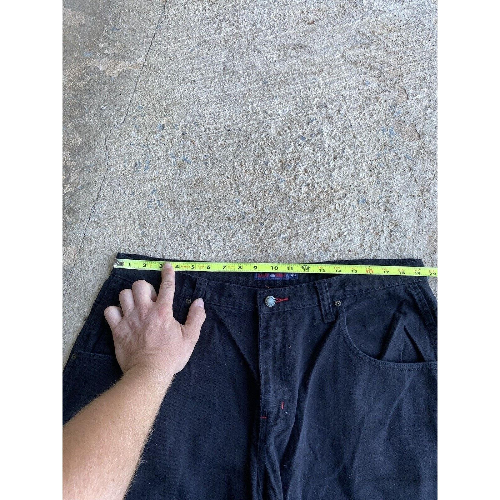 JNCO Vintage Y2K Baggy Army Navy Carpenter Black Jort Jean Shorts Size US 40 / EU 56 - 9 Thumbnail