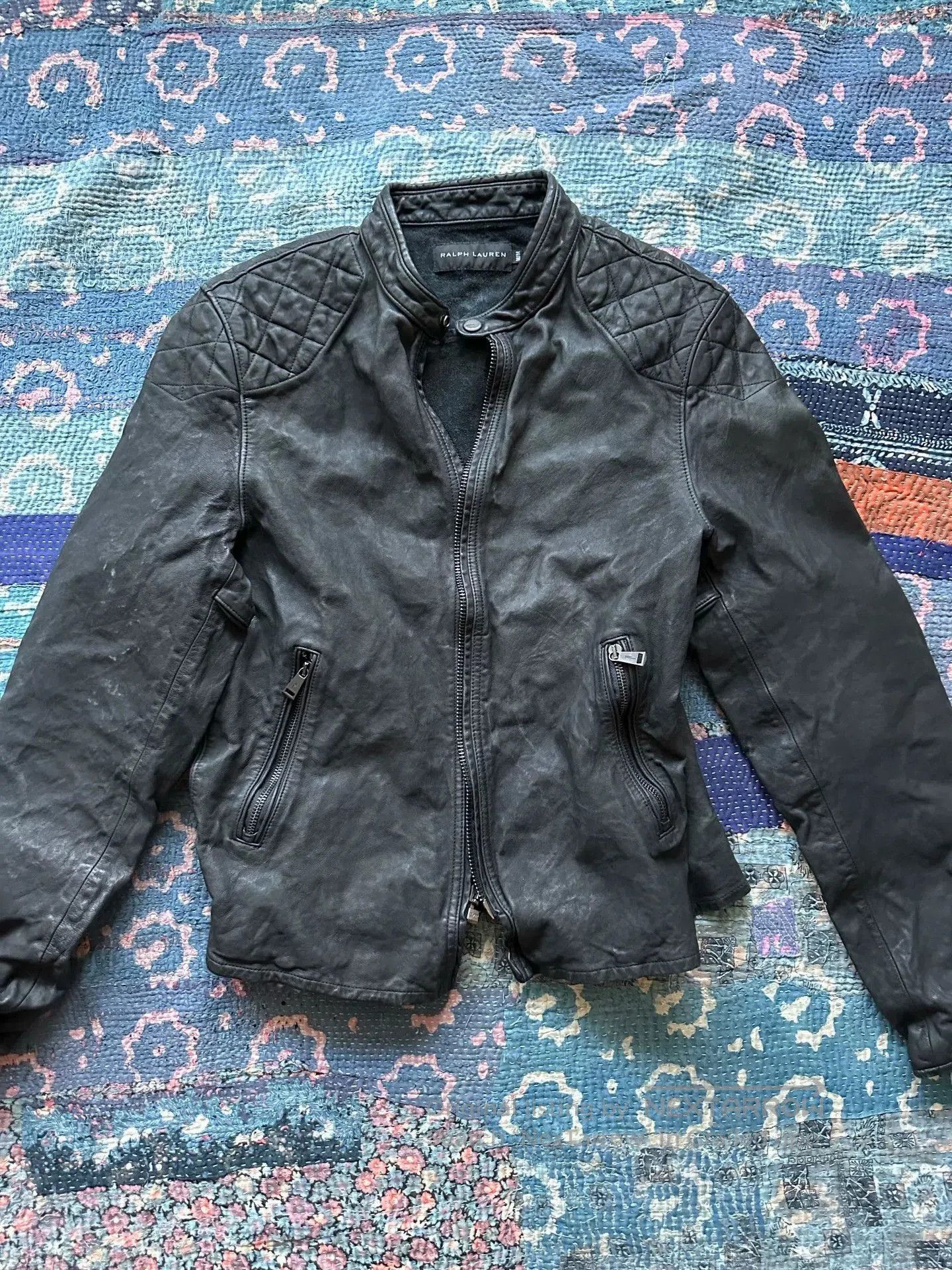 RRL Ralph Lauren Ralph Lauren RRL Black Label Distressed Moto Jacket. Size US S / EU 44-46 / 1 - 1 Thumbnail