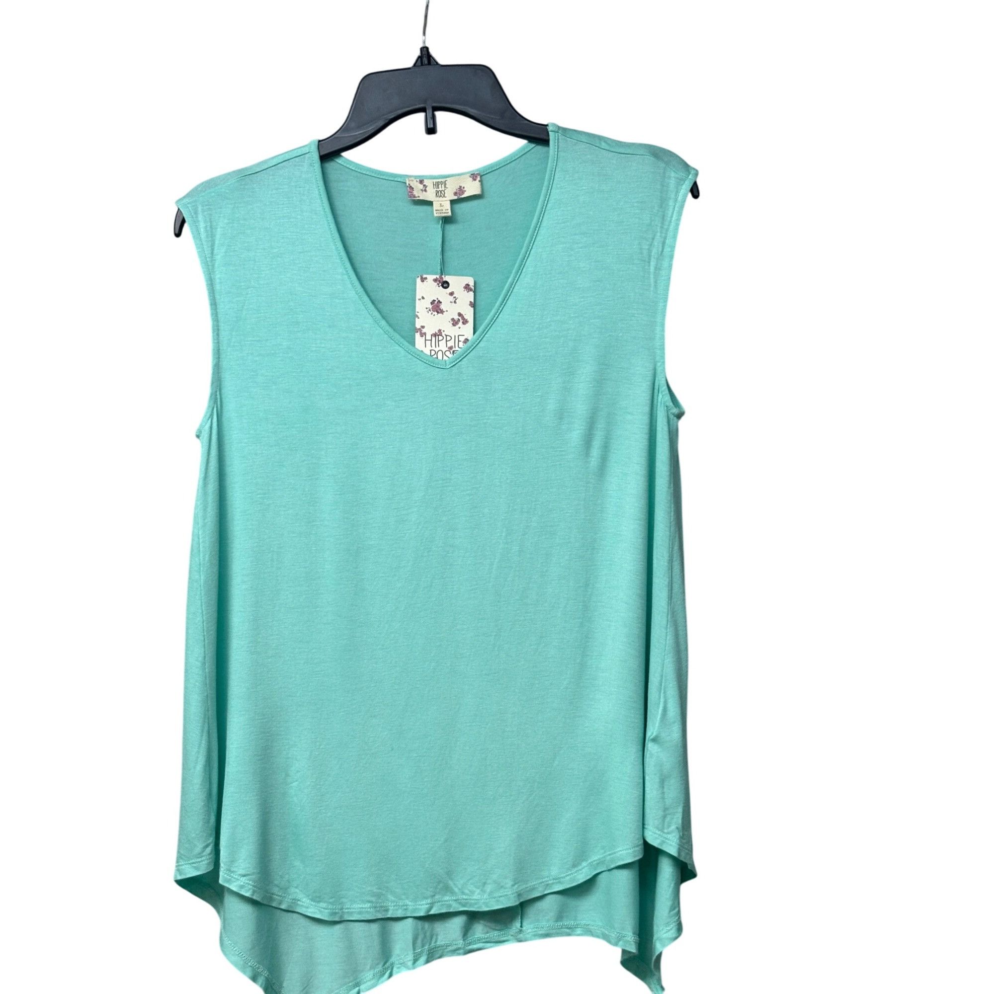 Other Hippie Rose Junior’s Sharkbite Hi-Low Tee, Lunar Mint, L Size L / US 10 / IT 46 - 2 Thumbnail