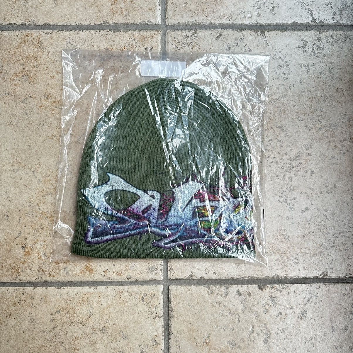Supreme Supreme Tag Beanie (Art Dealer) Olive | Grailed