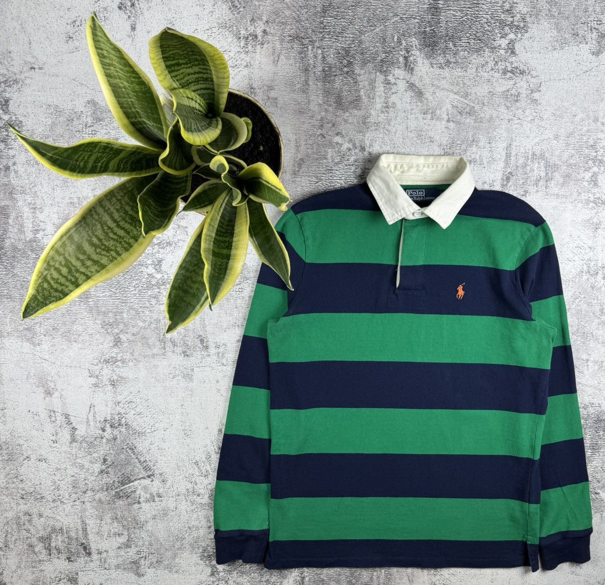 Polo Ralph Lauren Vintage 90S Polo Ralph Lauren Striped Green Retro OldMoney Pullover Longsleeve Size US S / EU 44-46 / 1 - 1 Thumbnail