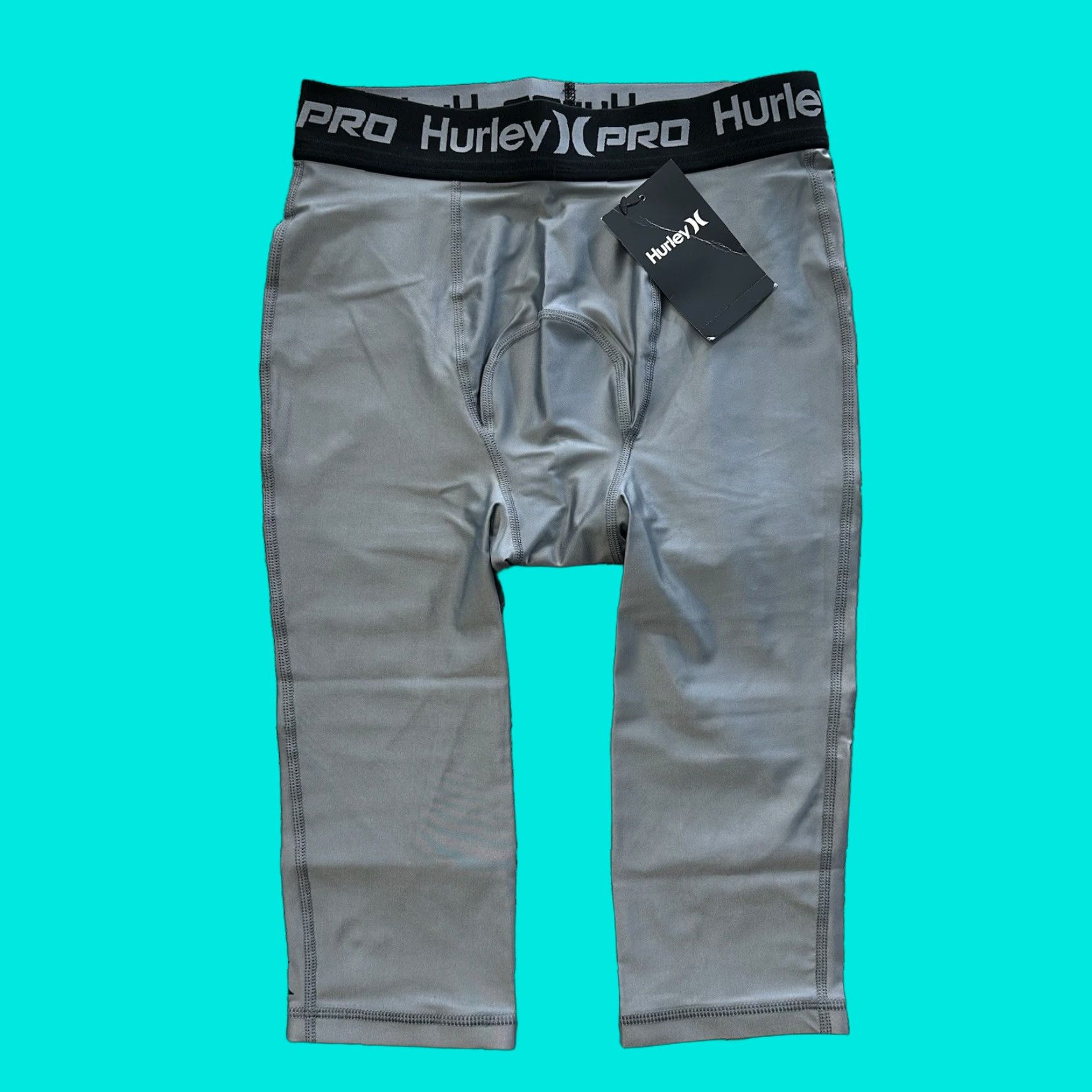 Hurley Hurley Rash Guard Surf Tights Mens M Grey 50+ UPF Compression Beac​h Hawaiian Pattern Floral Clothing Size US 31 - 1 Thumbnail
