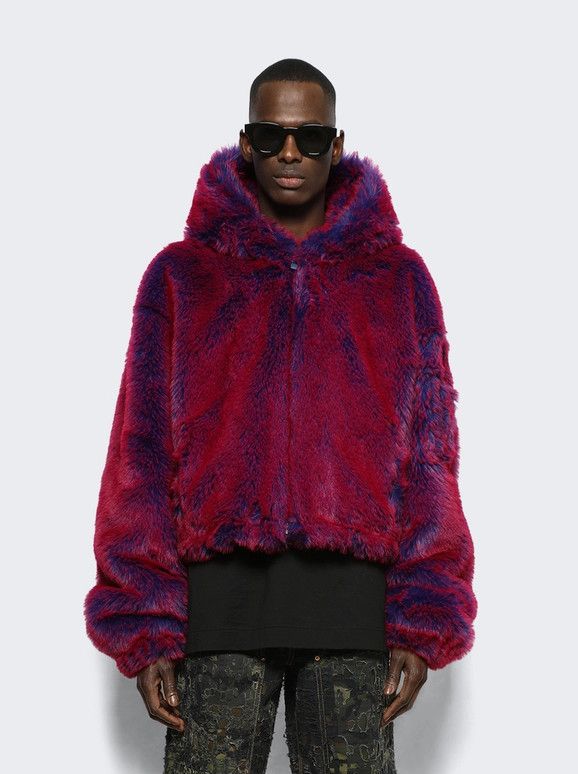 Givenchy o1gr1nt0125 Cropped Hooded Bomber Jacket In Faux Fur Size US M / EU 48-50 / 2 - 3 Thumbnail