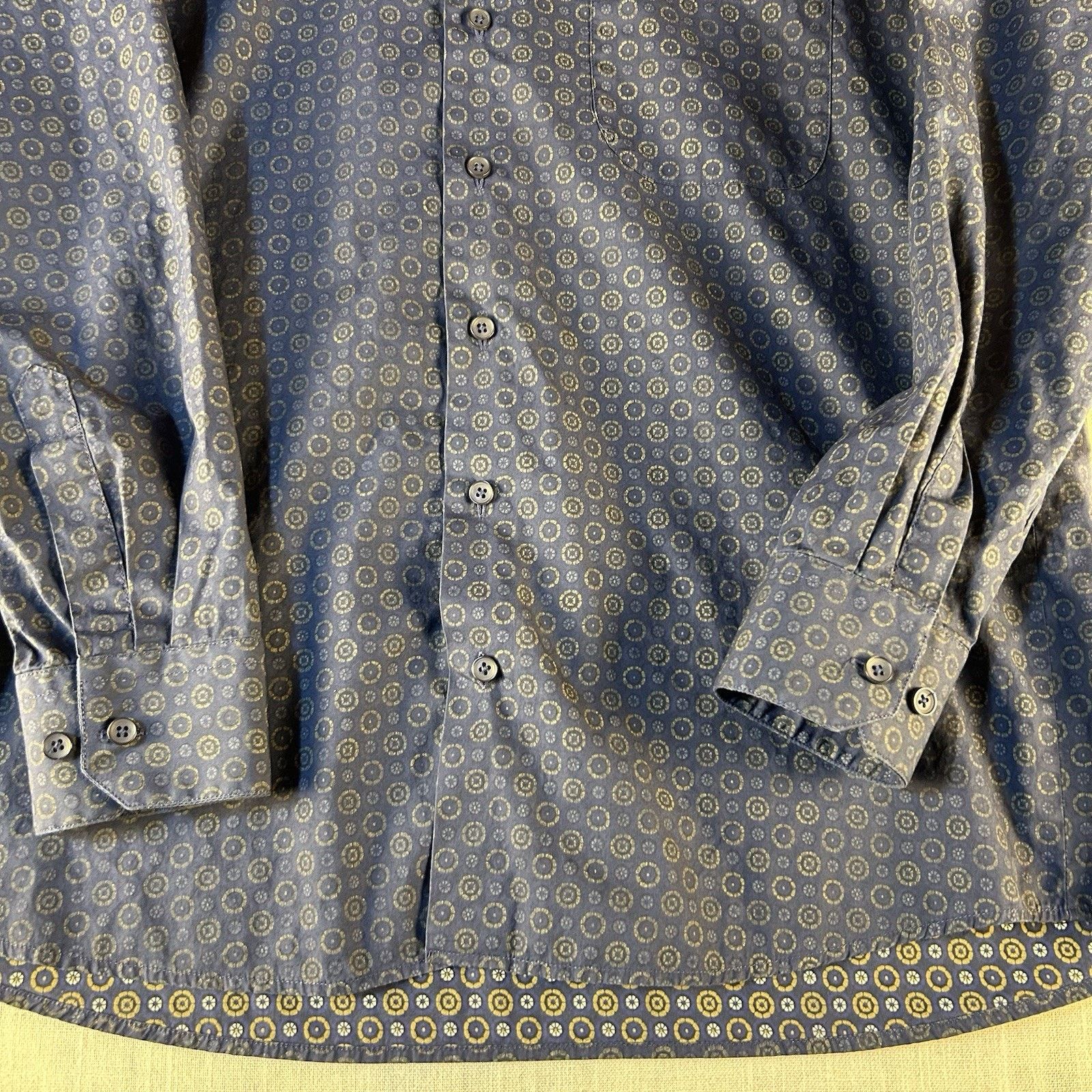 Haupt Haupt Dress Shirt Mens L 41/42~16.5 Blue Geo Abstract Casual Size US L / EU 52-54 / 3 - 2 Thumbnail
