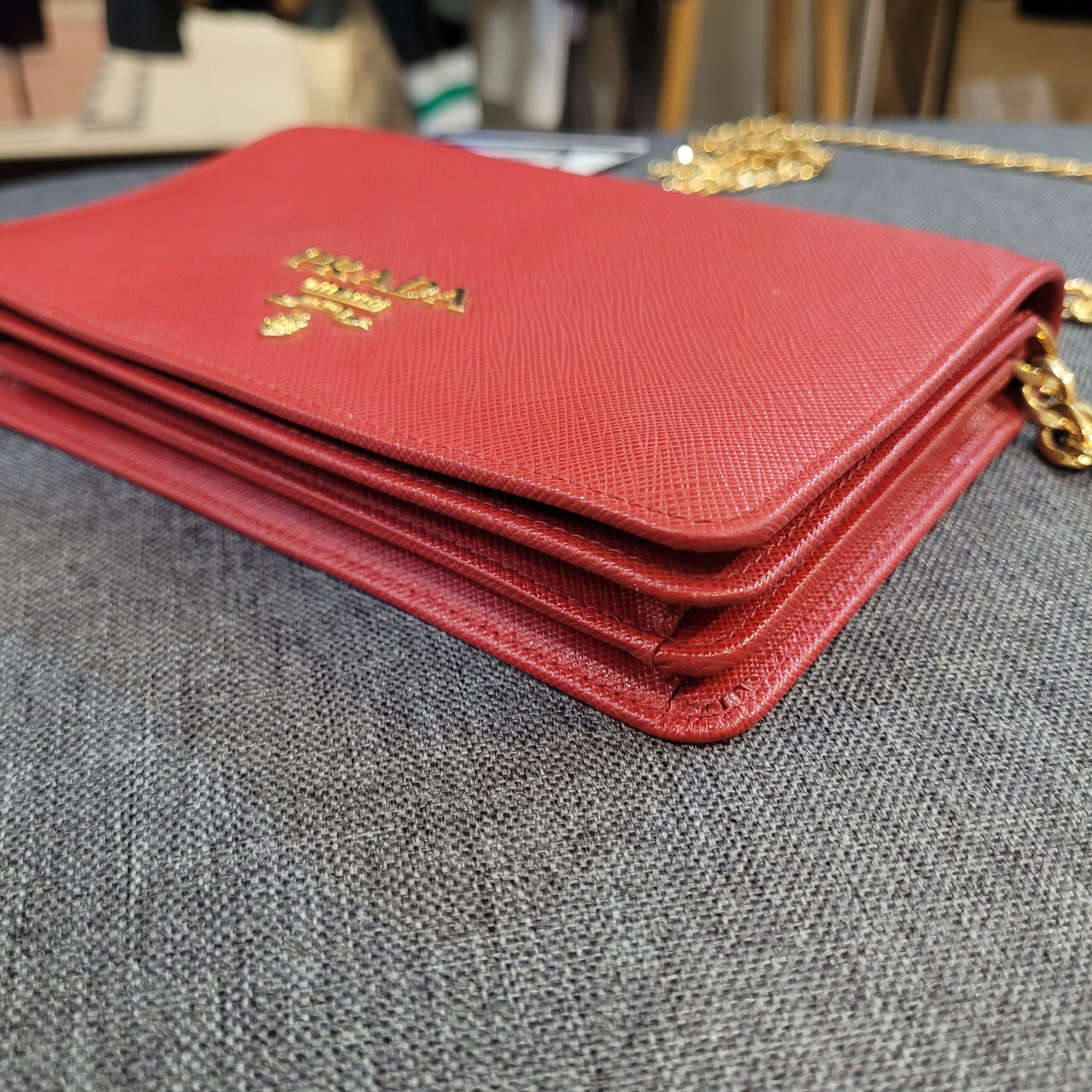Prada Prada Crossbody Wallet on Chain Saffiano Lux Leather 1BP006 Size ONE SIZE - 5 Thumbnail
