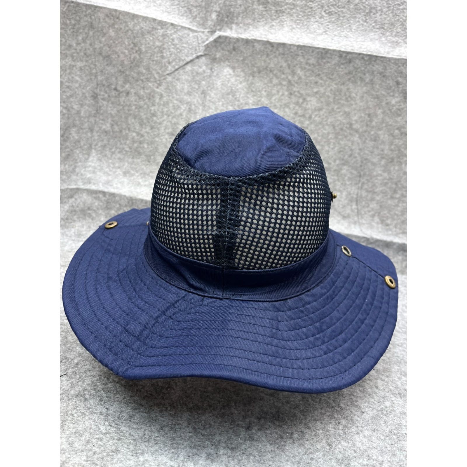 Vintage Sun Hat Adult One Size Blue Cotton Polyester Beach Camp Outdoors Size ONE SIZE - 6 Thumbnail