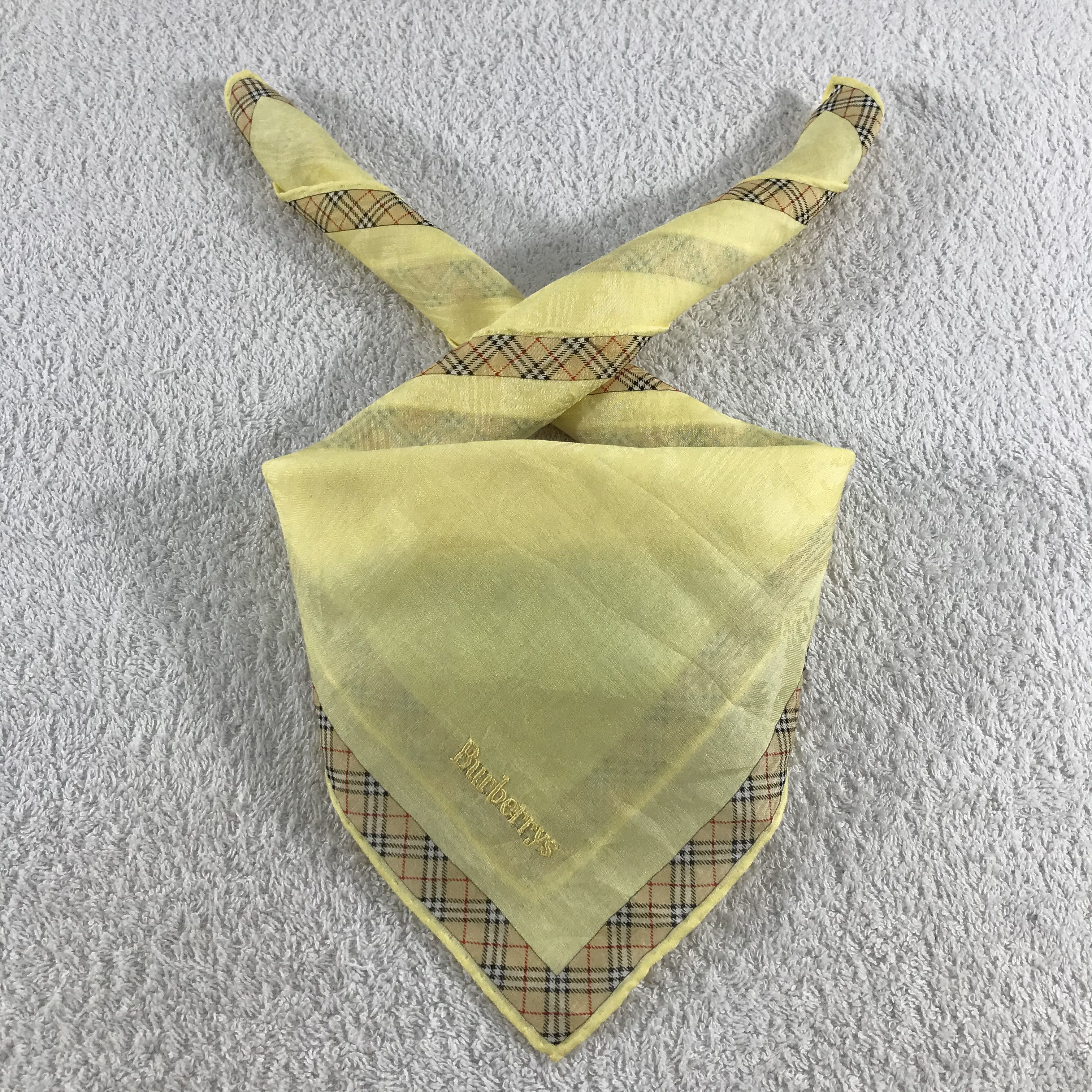 Burberry × Vintage Burberry Bandana / Handkerchief / Neckerchief - S104 Size ONE SIZE - 3 Thumbnail