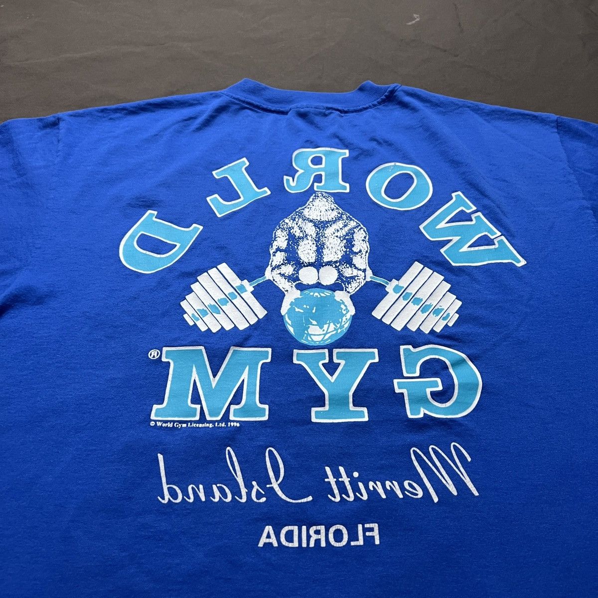 Vintage Vintage 90s 1996 WORLD GYM Promo Tee L BODYBUILDING Size US L / EU 52-54 / 3 - 6 Thumbnail