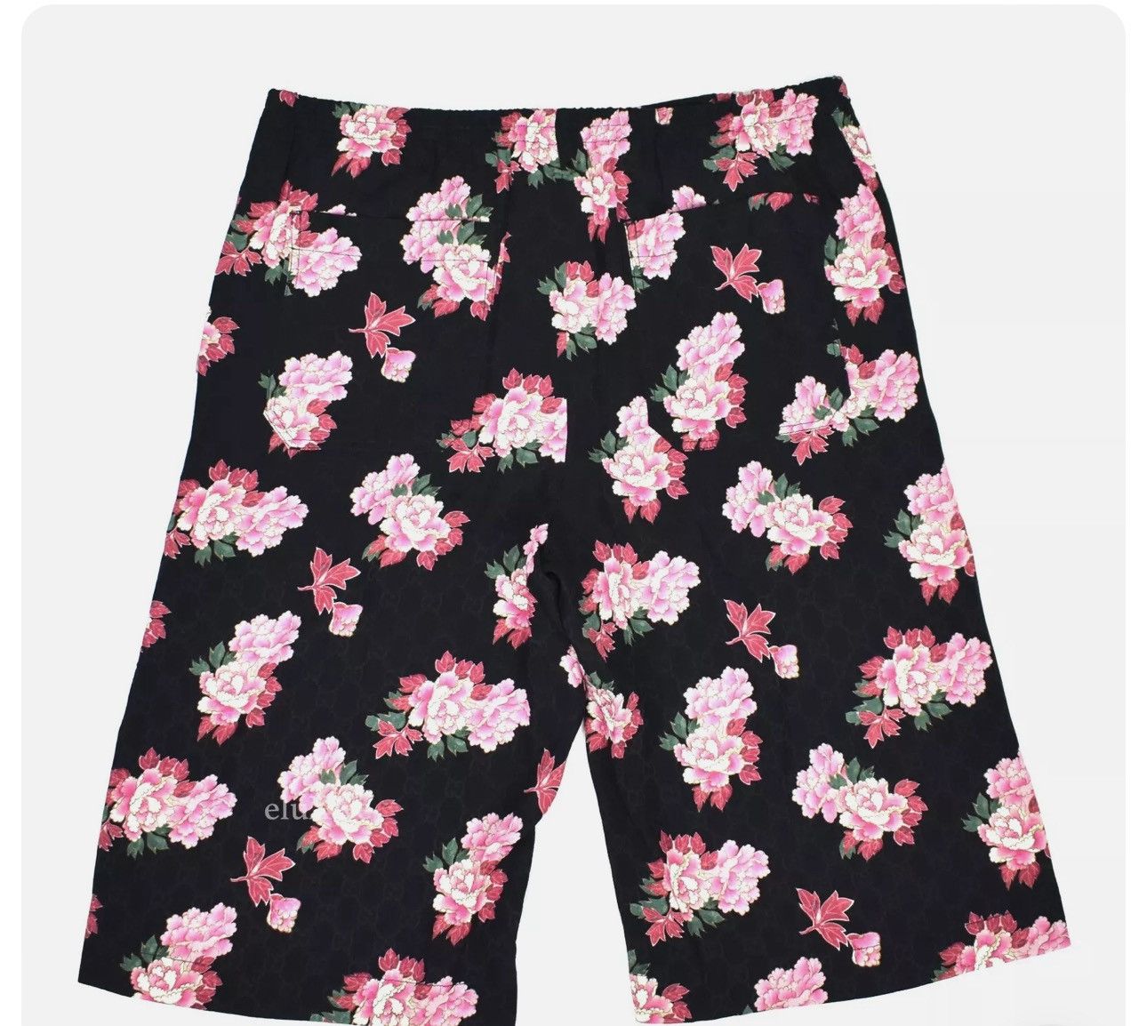 Gucci Gucci Black MonogramShorts Silk Size US 33 - 1 Thumbnail