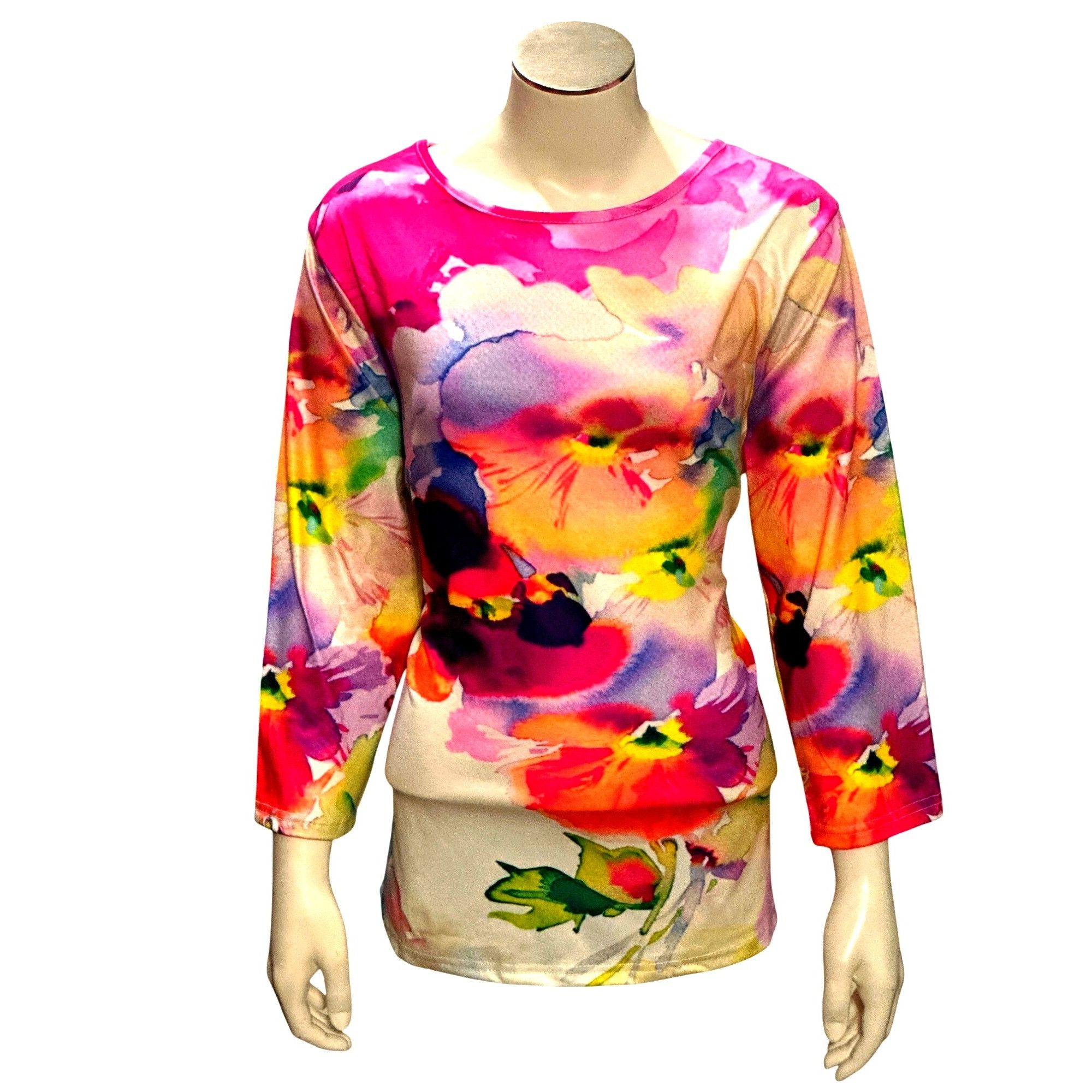 Other CCC Floral Pullover Watercolor Art Long Sleeve Blouse Classi Size L / US 10 / IT 46 - 1 Thumbnail