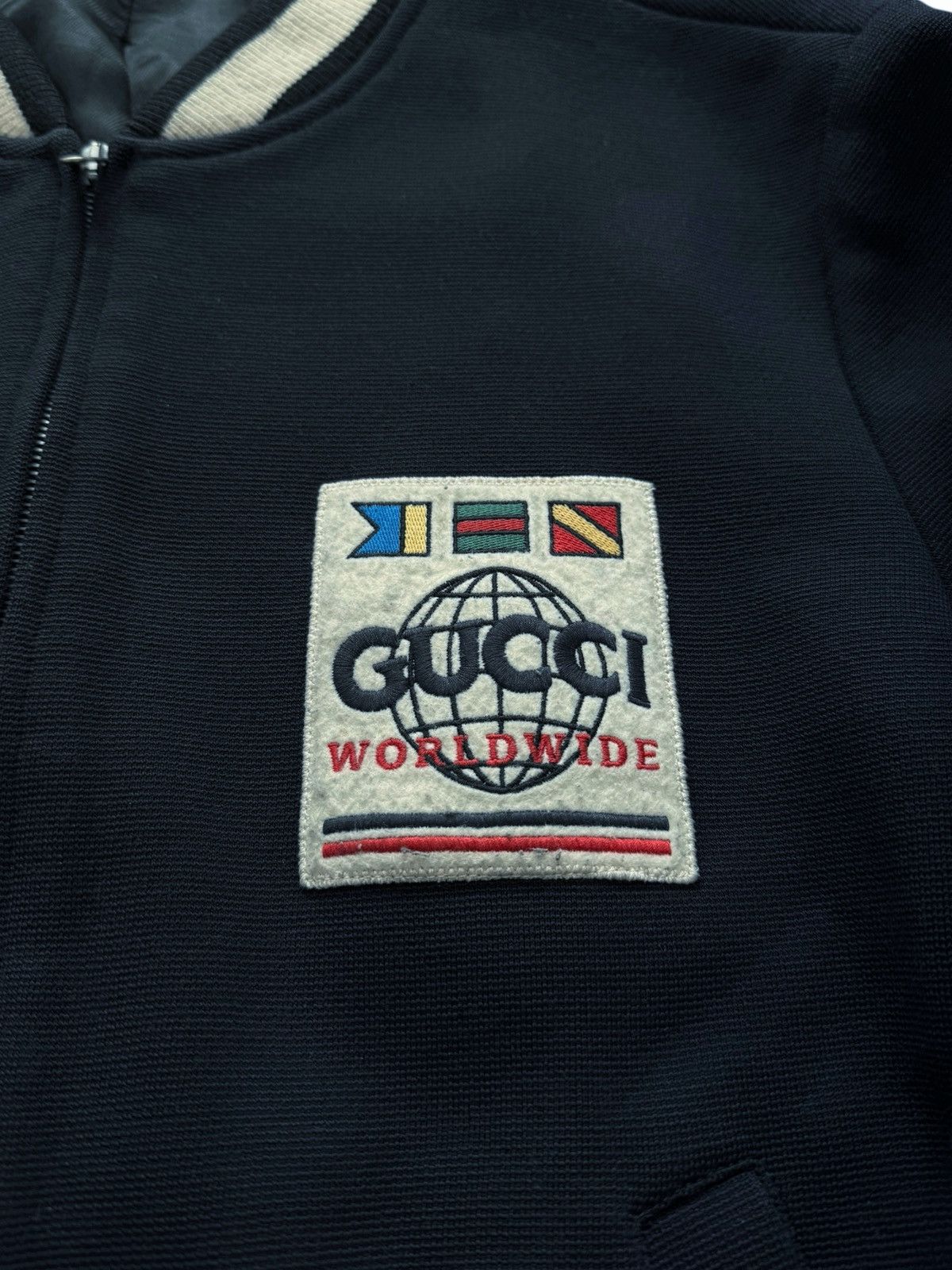 Gucci Navy Wool Varsity Badge Bomber Size US L / EU 52-54 / 3 - 3 Thumbnail