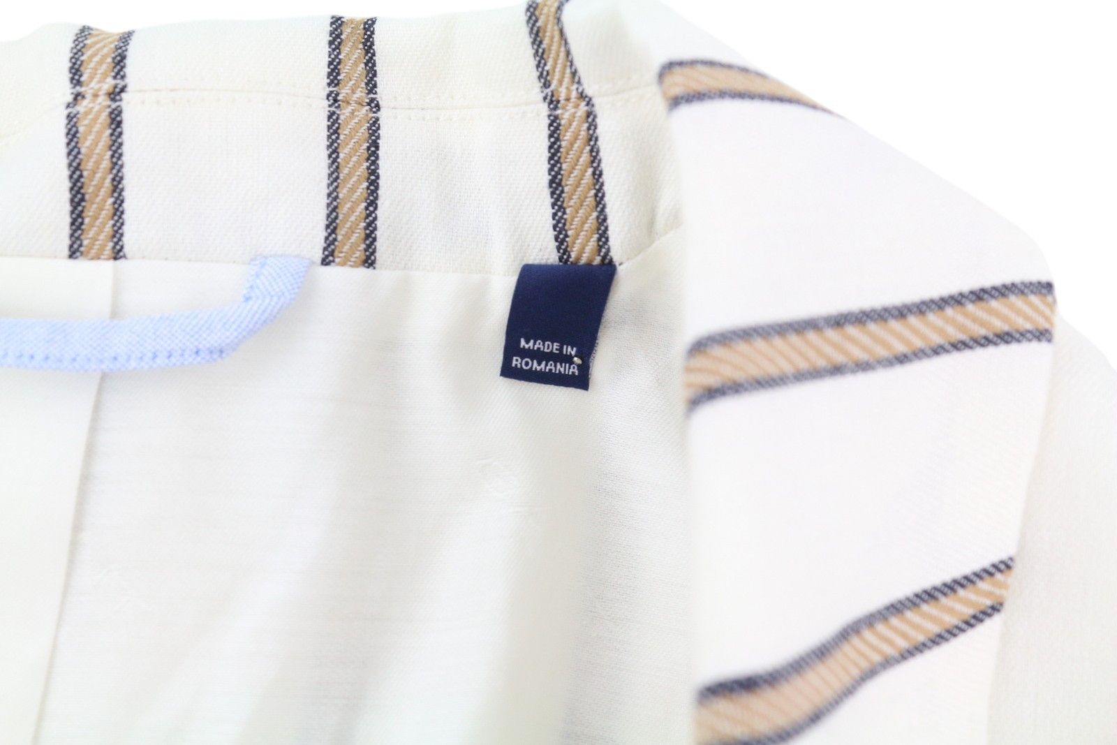 Gant STRIPE LINEN EU38 Off-White Linen Notch Blazer 85337 Size M / US 6-8 / IT 42-44 - 7 Thumbnail