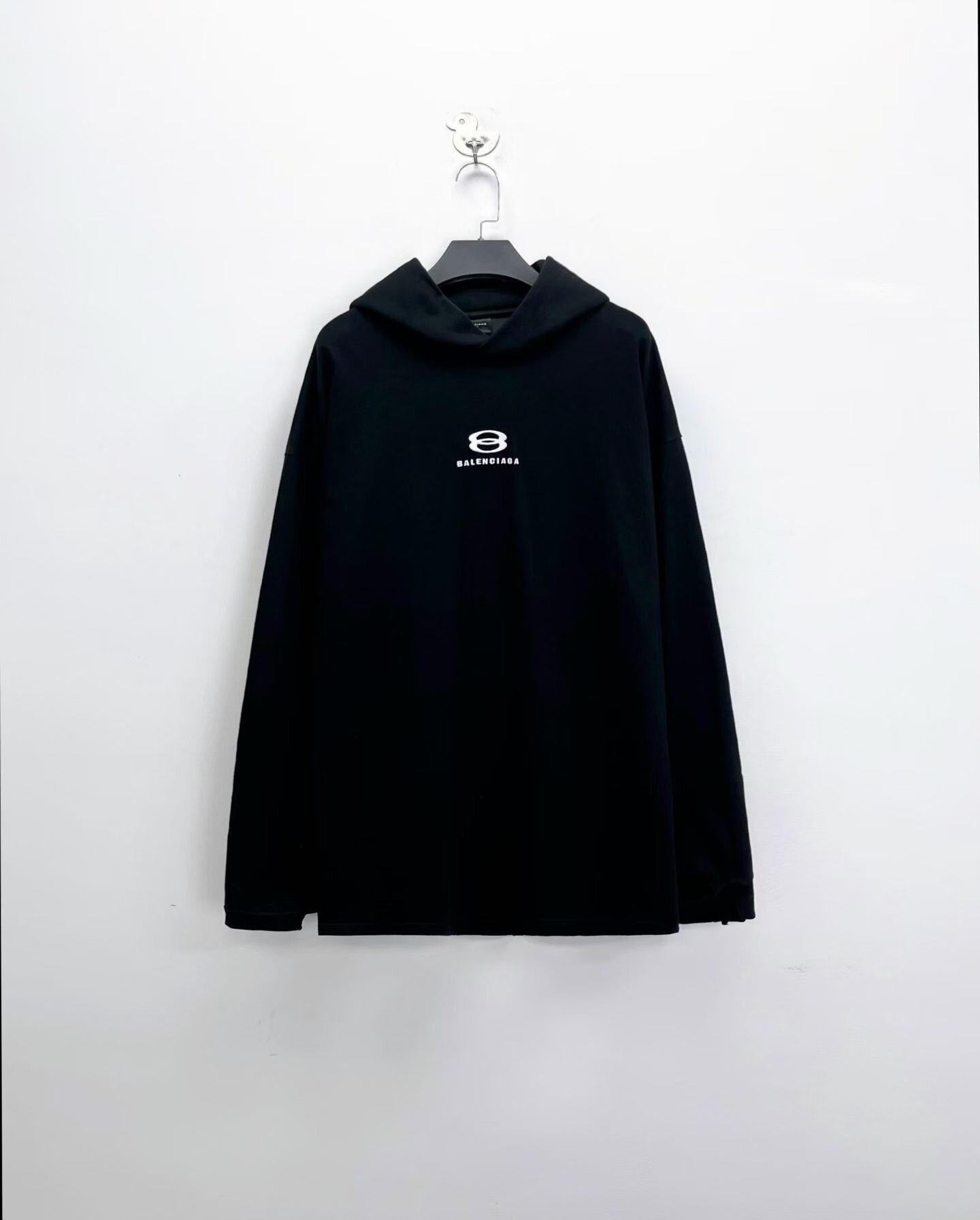 Balenciaga Balenciaga FW23 Black Embroidered Logo Hoodie Size US M / EU 48-50 / 2 - 1 Thumbnail