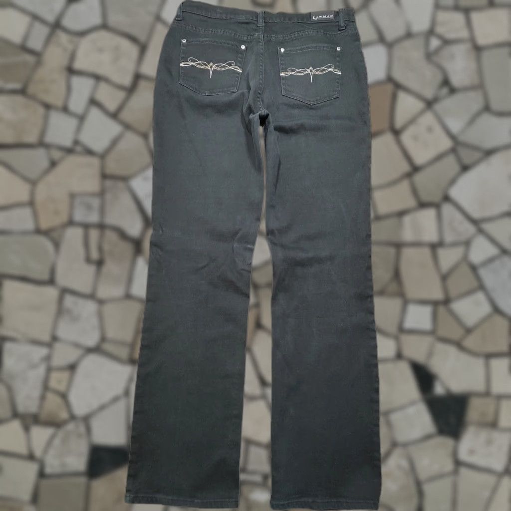 Vintage VINTAGE Lawman Bootcut Jeans Western High Waisted Womens Black 32 Inseam 32 Tag 13/14 Jeans Slimming 5-Pocket Cowboy 90s 80s Western Womens Size 36" / US 14 / IT 50 - 1 Thumbnail