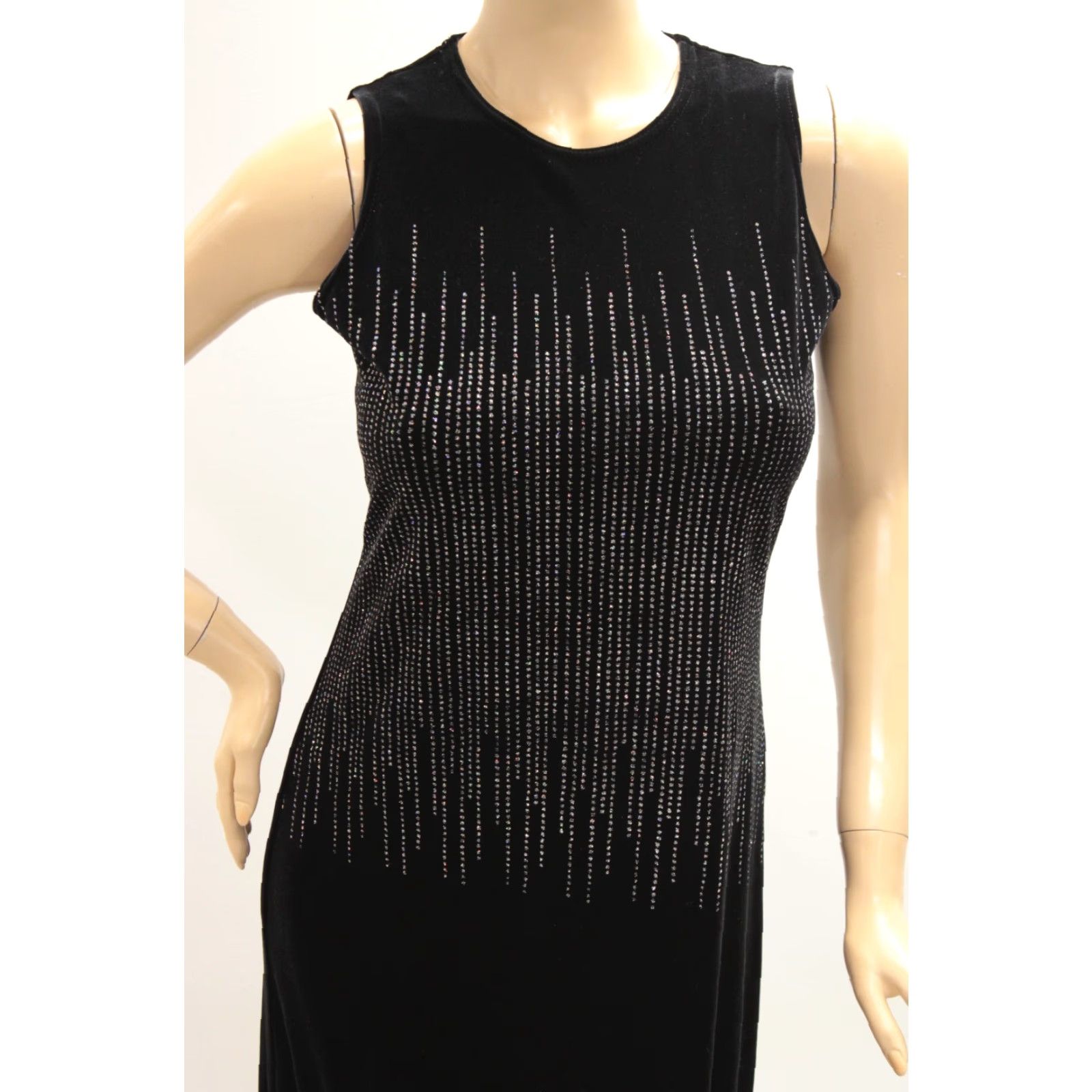 Velvet VINTAGE Ronni Nicole Velvet Maxi Dress Women's 8P Black Sequined Sexy Sparkle Bodycon Size M / US 6-8 / IT 42-44 - 4 Thumbnail