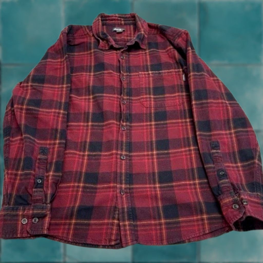 Eddie Bauer VINTAGE Eddie Bauer Maroon Mens XL Bristol Plaid Flannel Long Sleeve Button Up Shirt Size US XL / EU 56 / 4 - 1 Thumbnail