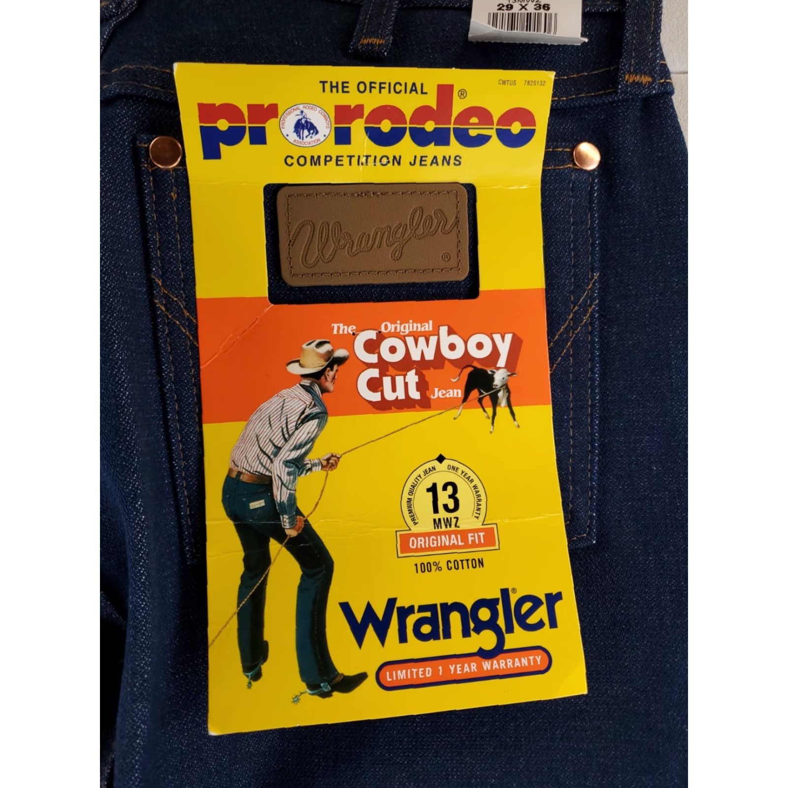 Wrangler Wrangler 13MWZ Jeans Blue Straight Made Mexico Mens 29x36 NWT Size US 29 - 4 Thumbnail