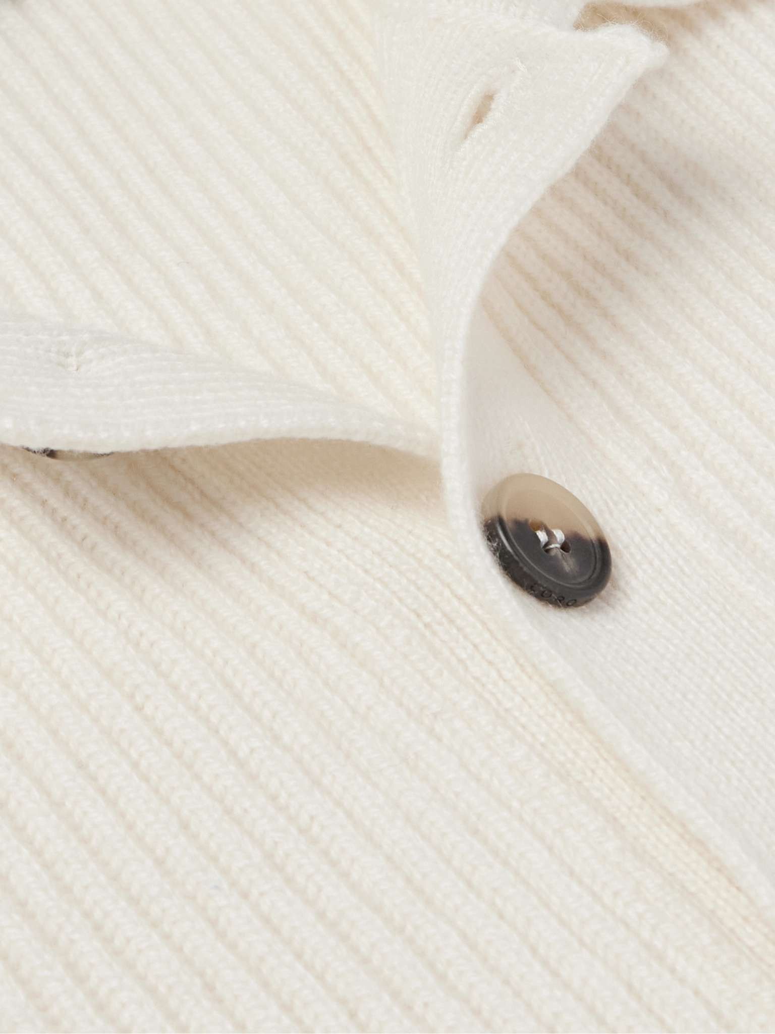 Loro Piana o1w1db10724 Leth Cashmere Polo Shirt in White Size US M / EU 48-50 / 2 - 6 Thumbnail