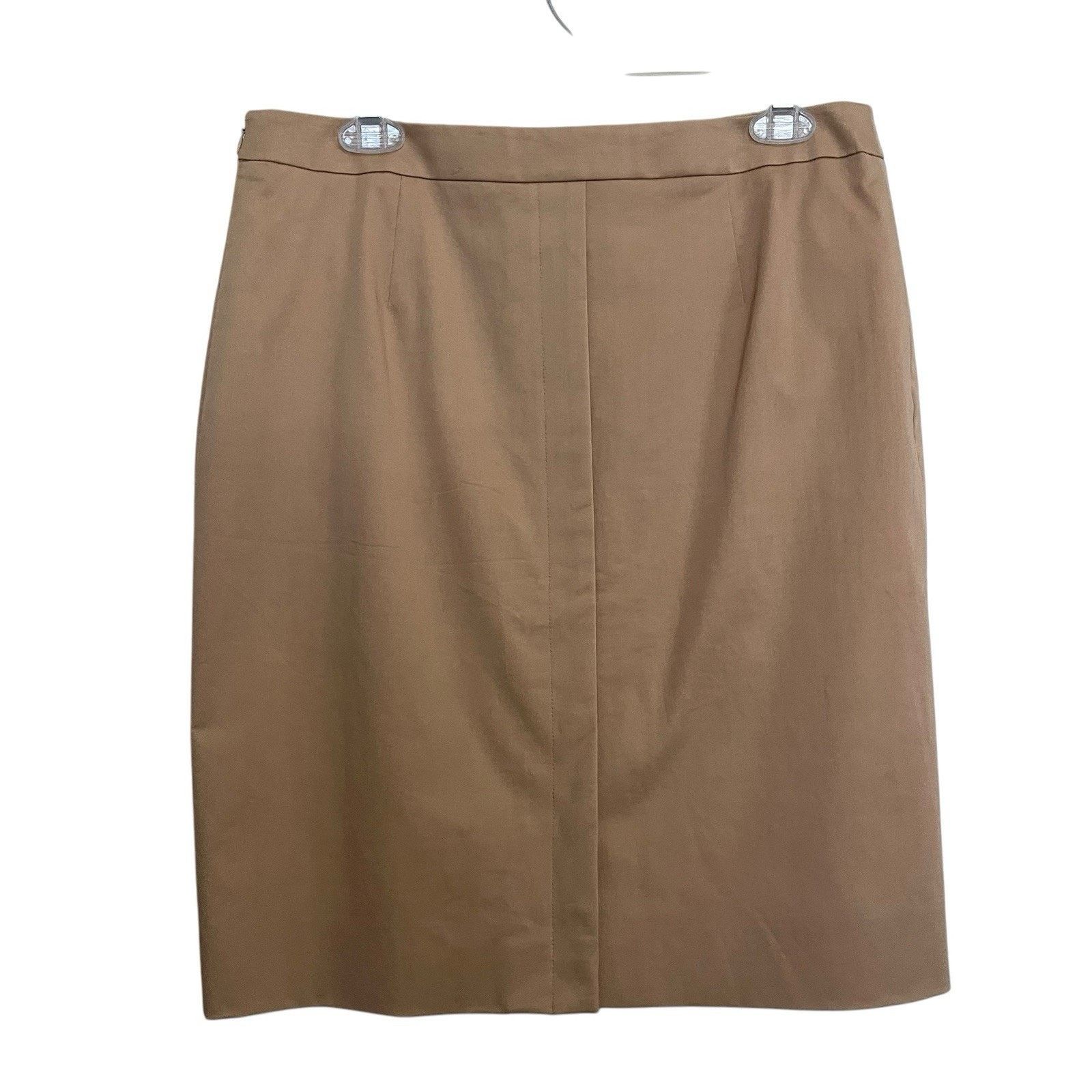 Akris × Designer Akris | Punto Tan Pencil Skirt Zipper Pockets 10 above Knee Size 32" / US 10 / IT 46 - 4 Thumbnail