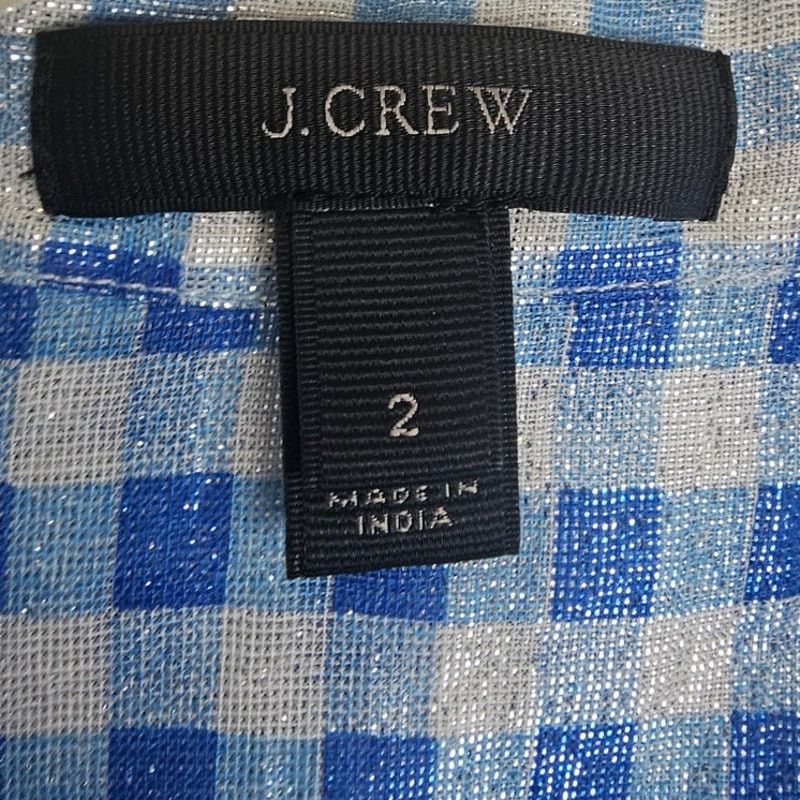 J.Crew J. Crew Womens Metallic Gingham Popover Tunic Size 2 Preppy Size XS / US 0-2 / IT 36-38 - 6 Thumbnail