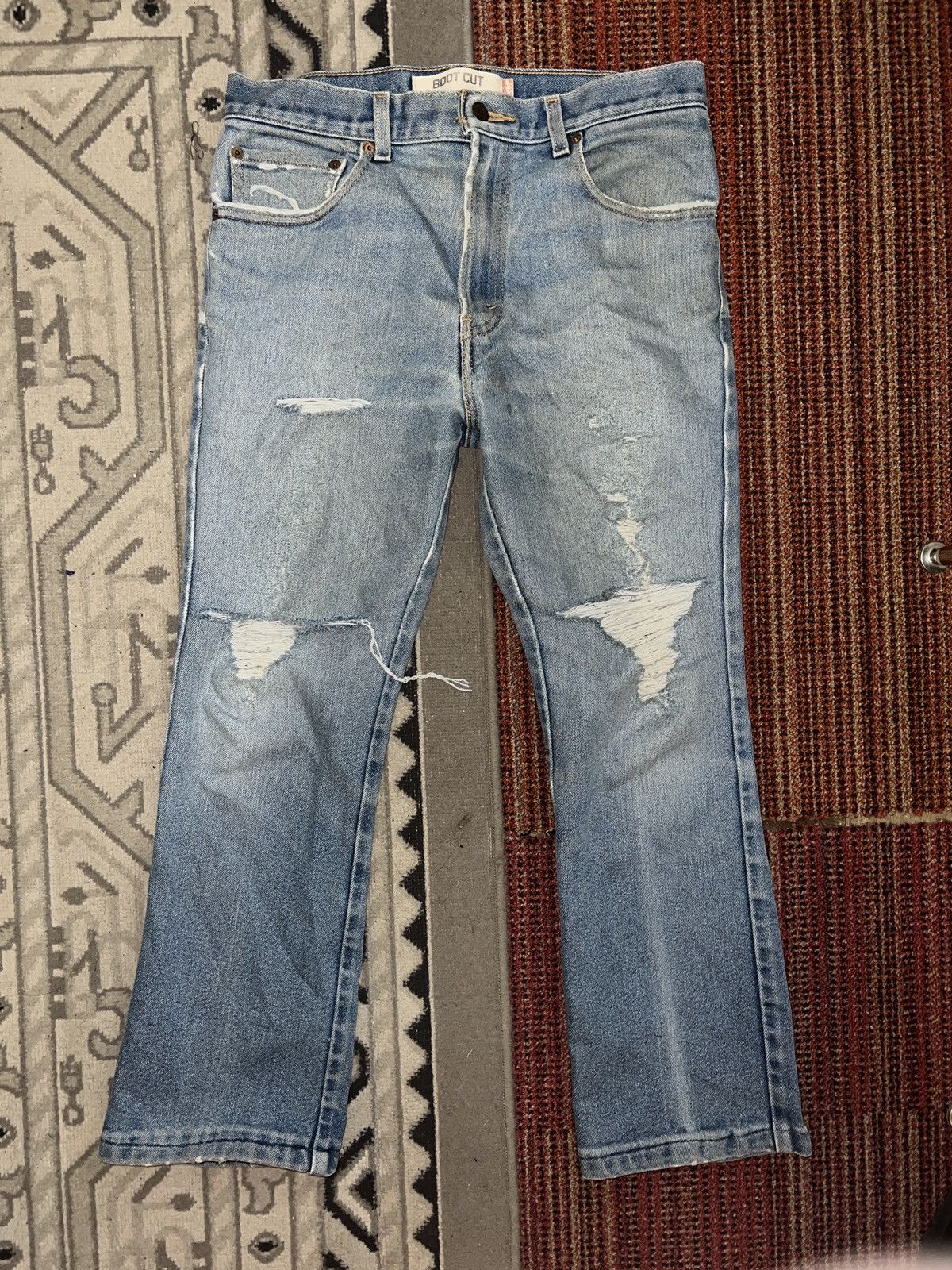 Levi's Vintage OOs Levis bootFlare Distressed 63 Grunge Denim Jeans Size US 33 - 1 Thumbnail