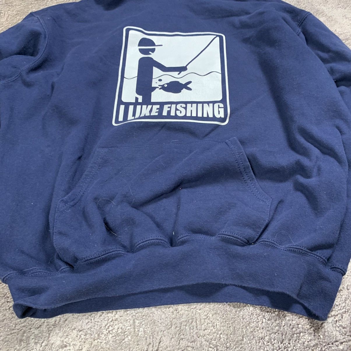 Vintage Vintage Y2K Graphic Hoodie I Like Fishing Streetwear Navy L Size US L / EU 52-54 / 3 - 5 Thumbnail