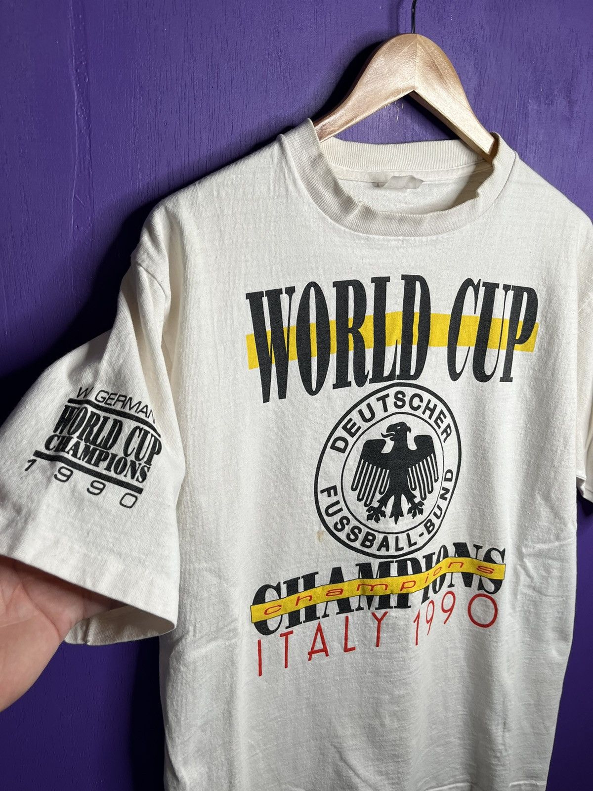 Adidas × Vintage Vintage 1990 Adidas World Cup Germany t-shirt Size US L / EU 52-54 / 3 - 3 Thumbnail