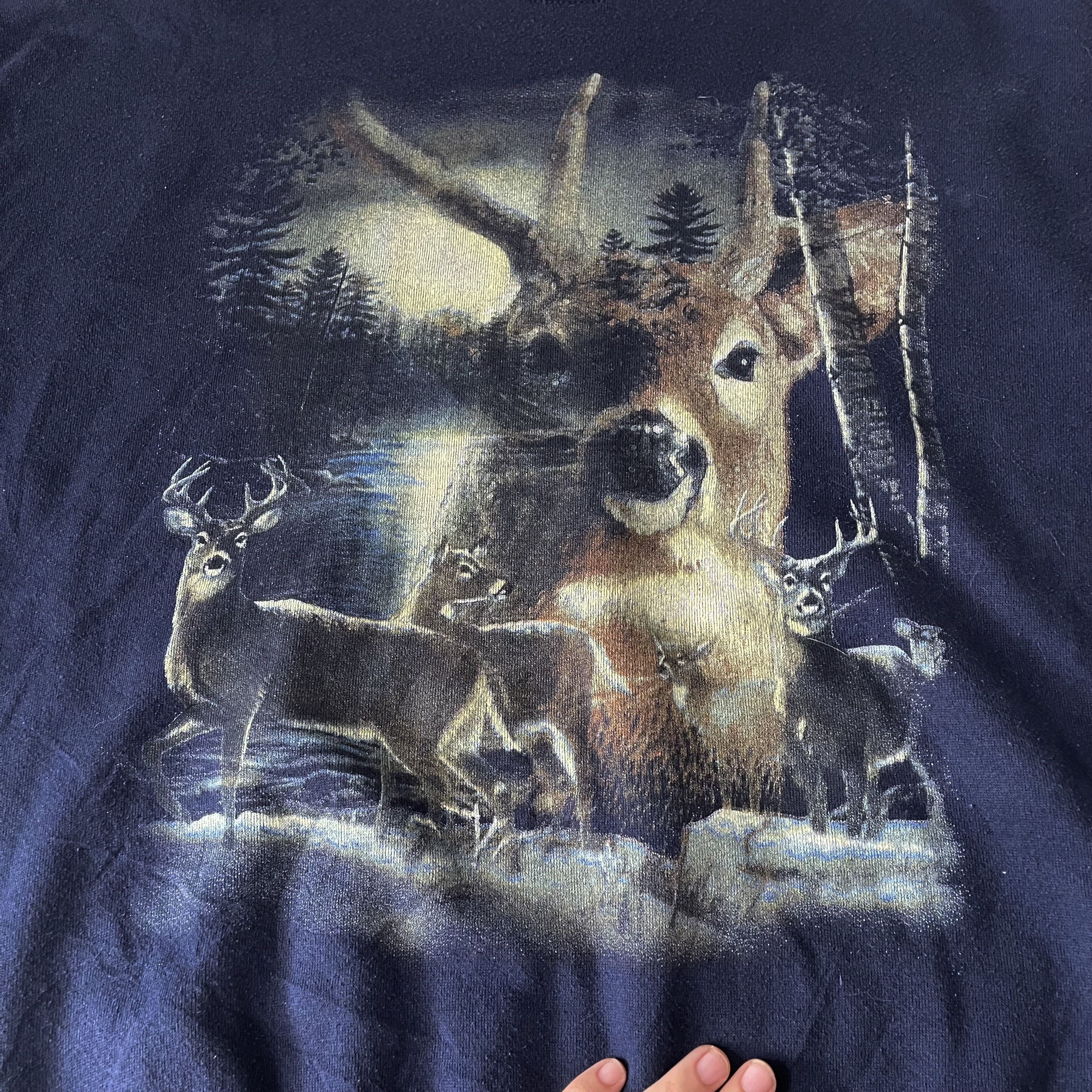 Vintage Vintage 90s Whitetail Buck Sweatshirt Size US XXL / EU 58 / 5 - 2 Thumbnail