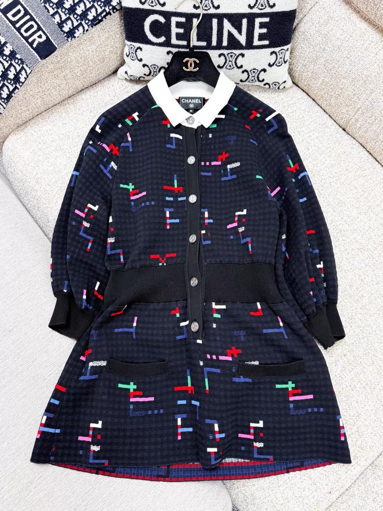 Chanel Chanel Tetris pattern knitted dress Size XS / US 0-2 / IT 36-38 - 2 Thumbnail