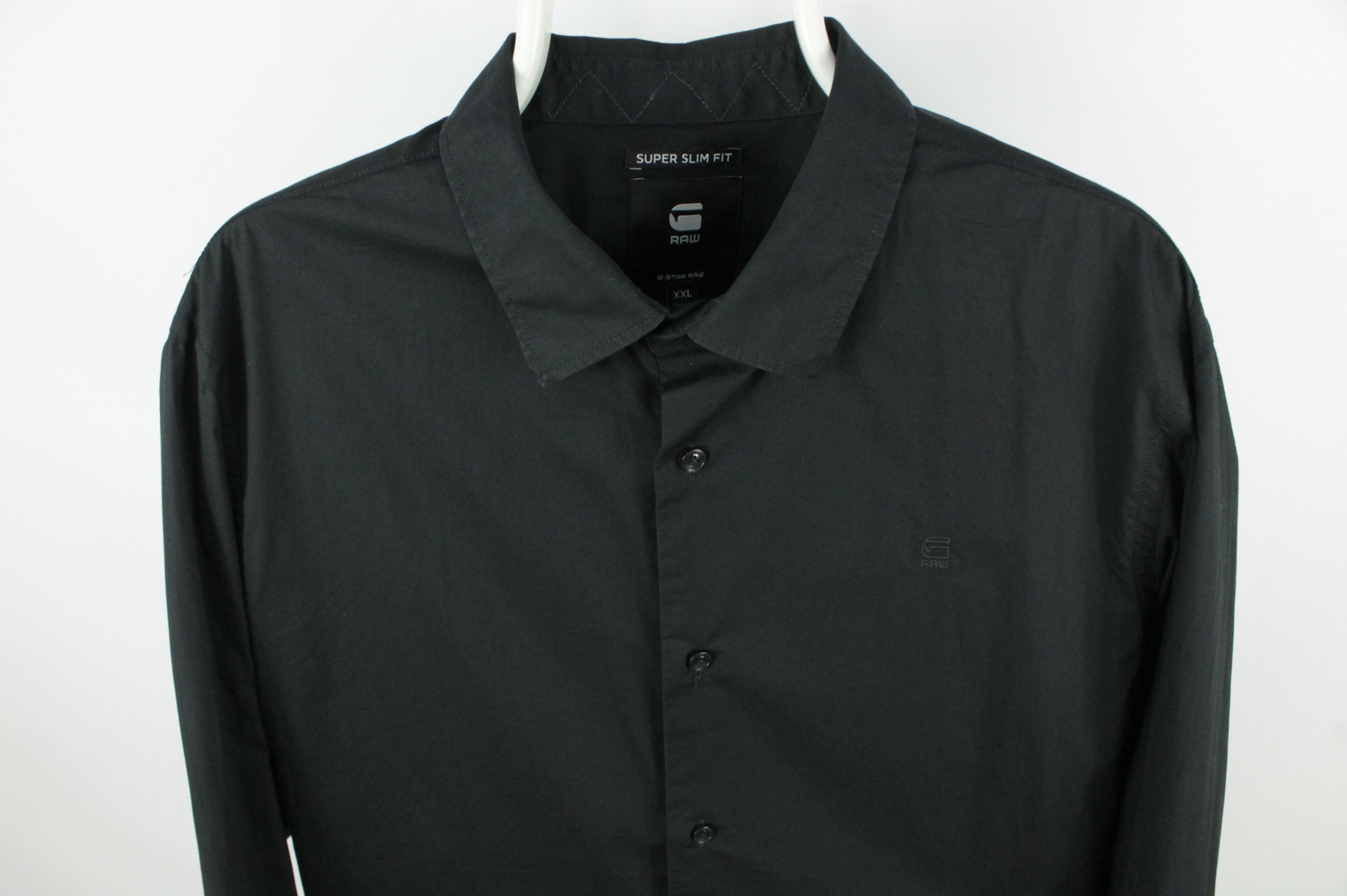G-Star G-Star Raw Dressed Super Slim Black Stretch Cotton Shirt Size US XXL / EU 58 / 5 - 5 Thumbnail