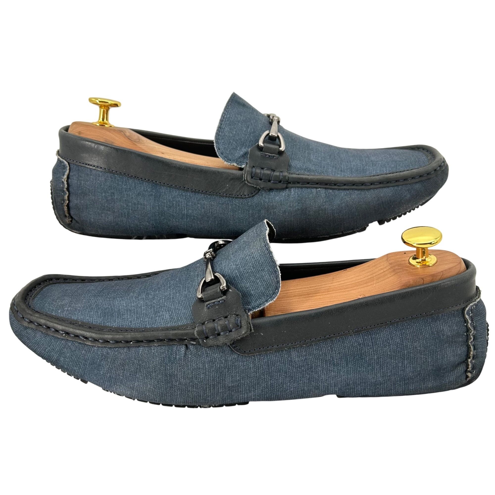 Mercanti Fiorentini Blue Denim Men's 10M Horsebit Driving Loafers Mercanti Fiore Size US 10 / EU 43 - 6 Thumbnail