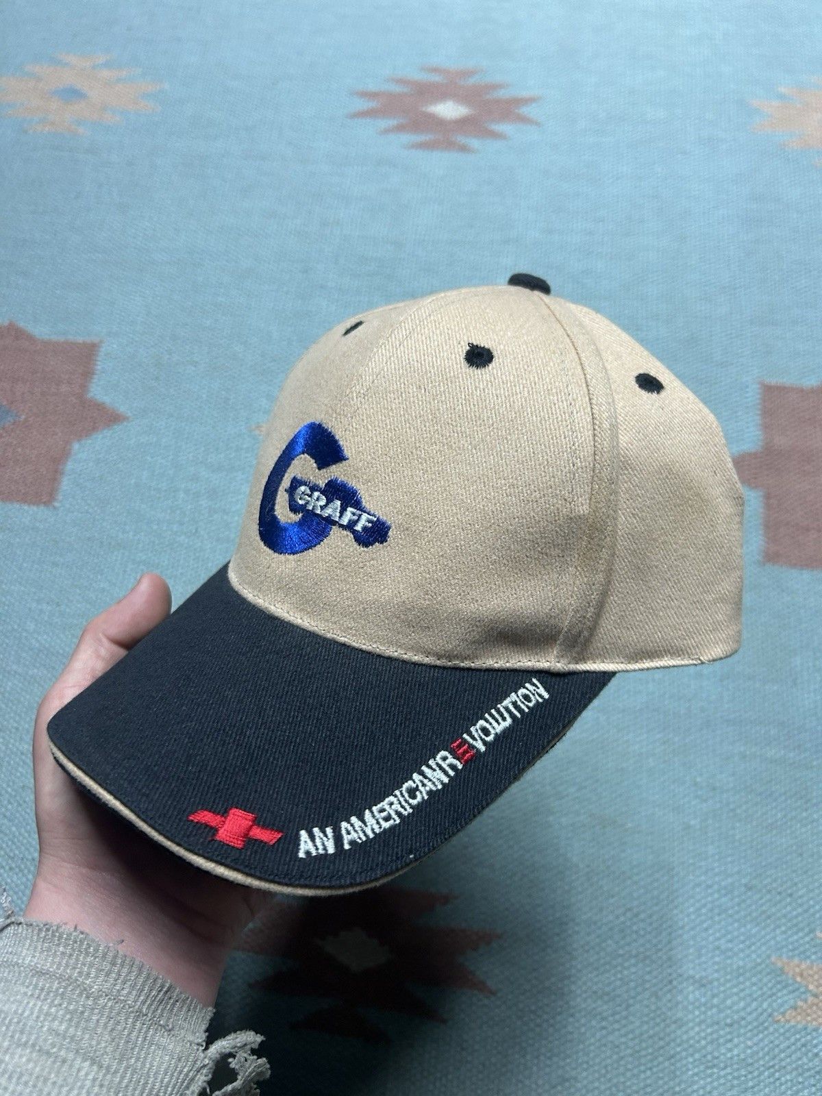 Vintage Vtg strap hat Chevy Graff car dealership bay city Michigan Size ONE SIZE - 3 Thumbnail