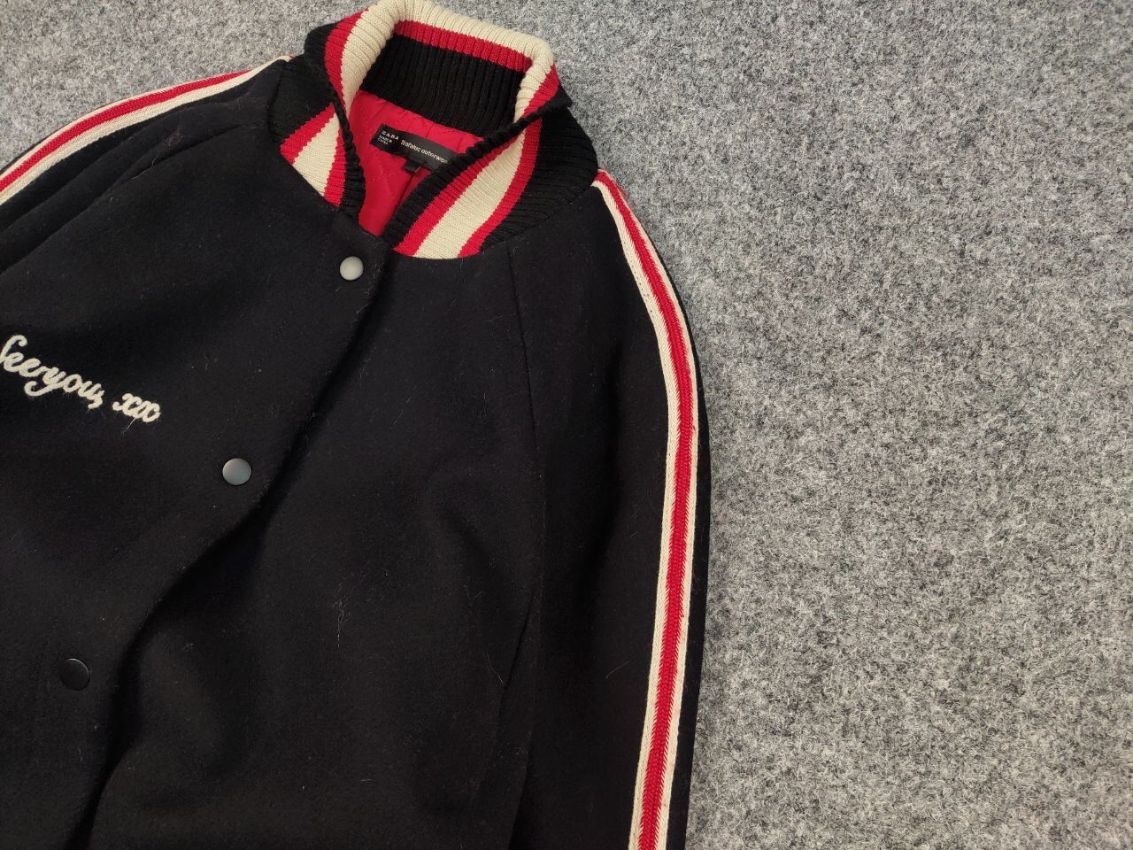 Vintage Vintage Varsity Bomber Wool Black logo Jacket Japan Style Size US M / EU 48-50 / 2 - 4 Thumbnail